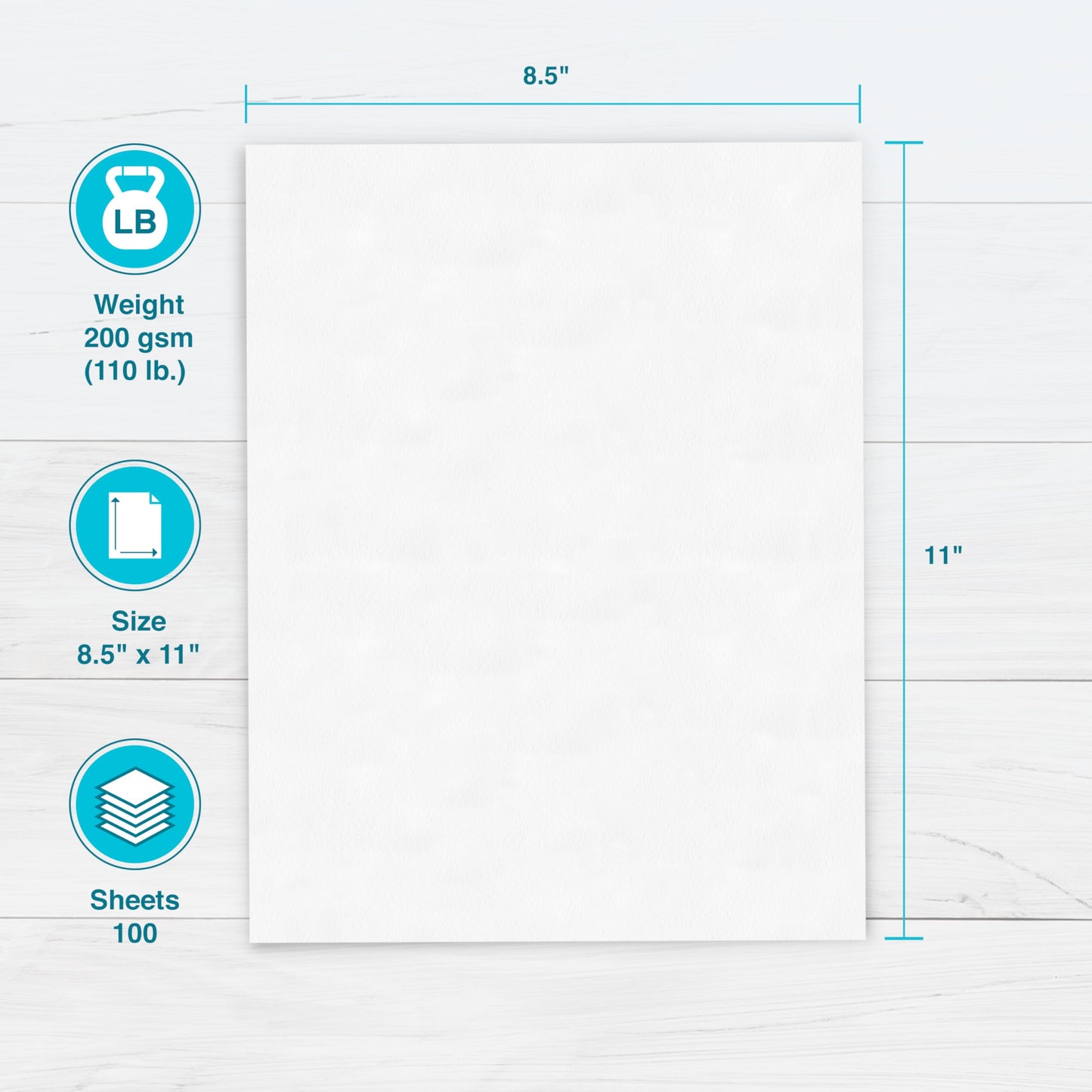 PrintWorks White Matte Cardstock 8.5" x 11" - 100 Sheets - 200 GSM Paper/110 lb Cardstock - Prints Like Matte Photo Paper - Ideal for School & Crafts - Photo Card Stock Made in The USA (00568)