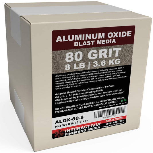 Aluminum Oxide #80-8 LBS - Medium to Fine Sand Blasting Abrasive Media for Blasting Cabinet or Blasting Guns.