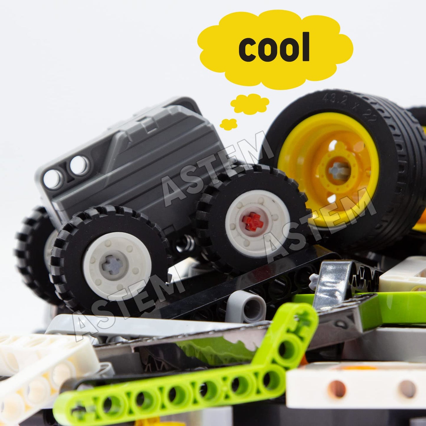 ASTEM 413PCS Plus Technic-Parts Pullback-Motor Axle-Pin Replacement Building-Block Parts Regular-Sized Mechanical Parts Include Brick,Bush,Technic Pin.