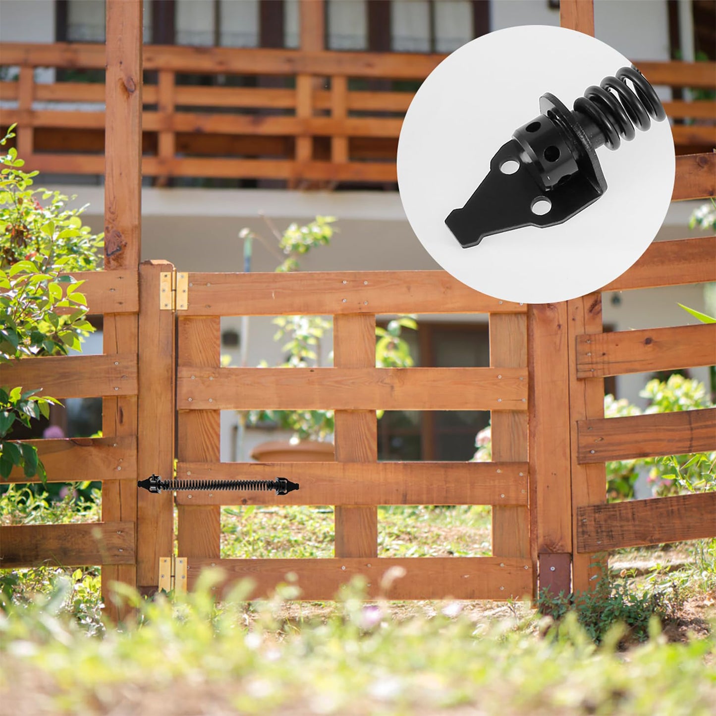 LYDODOKA 2 Pcs 14" Gate Spring Self Closing Latch, Heavy Duty Outdoor Door Automatic Closer, Adjustable Tension Control Gate Hardware for Wood Vinyl Fence