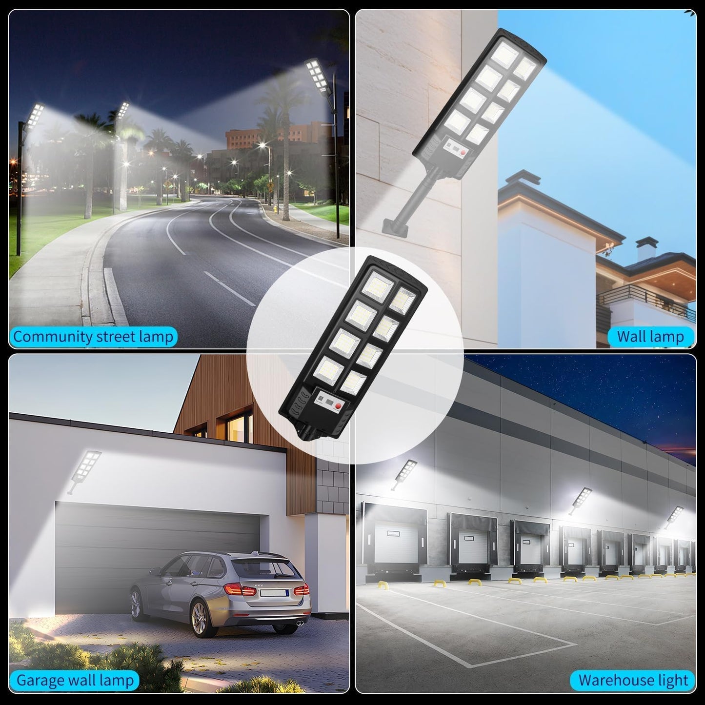 SENDALE Solar Street Lights Outdoor 2 Pack, IP66 Waterproof LED Security Light, 6500K Solar Flood Lights Dusk to Dawn with Motion Sensor and Remote, Parking Lot for Yard, Garage