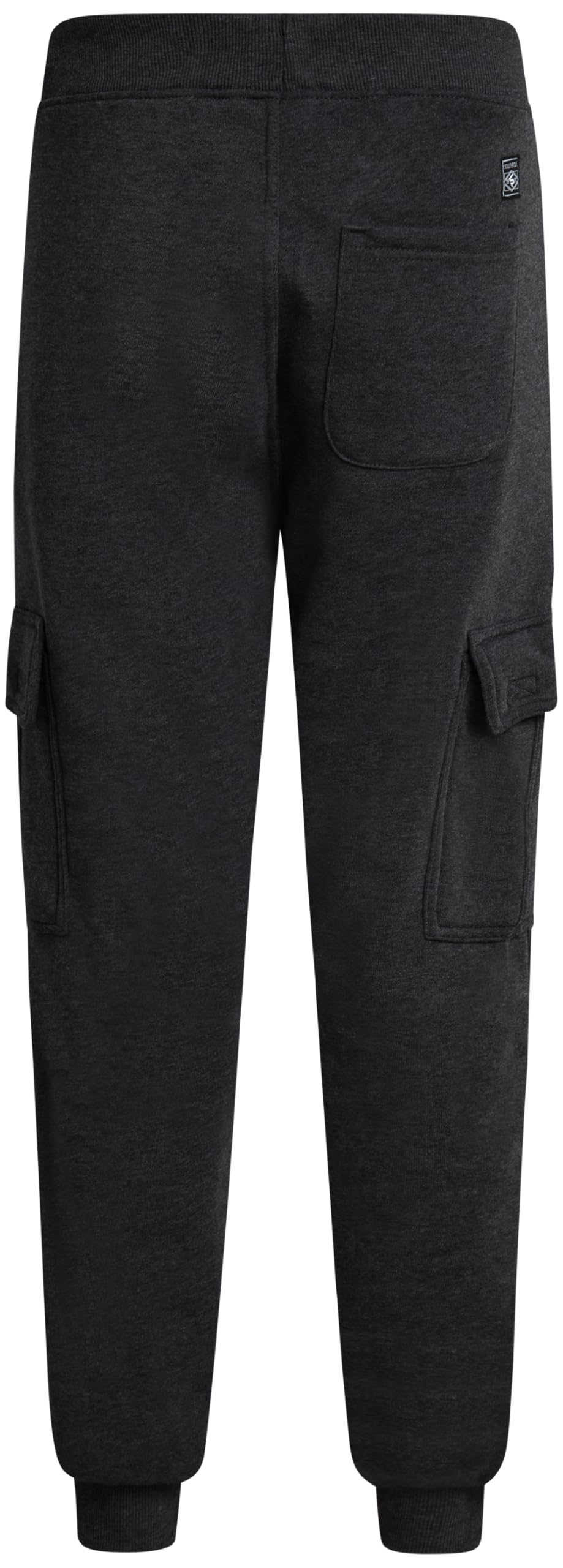 Southpole Men's Active Basic Jogger Fleece Cargo Pants, Heather Charcoal, Large