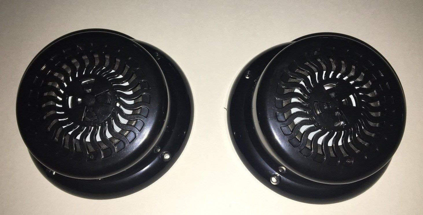 Pummell Drive 2 RV Marine Gloss Black Wavy Blue LED 5.25" Flush Mount Speaker UV Waterproof