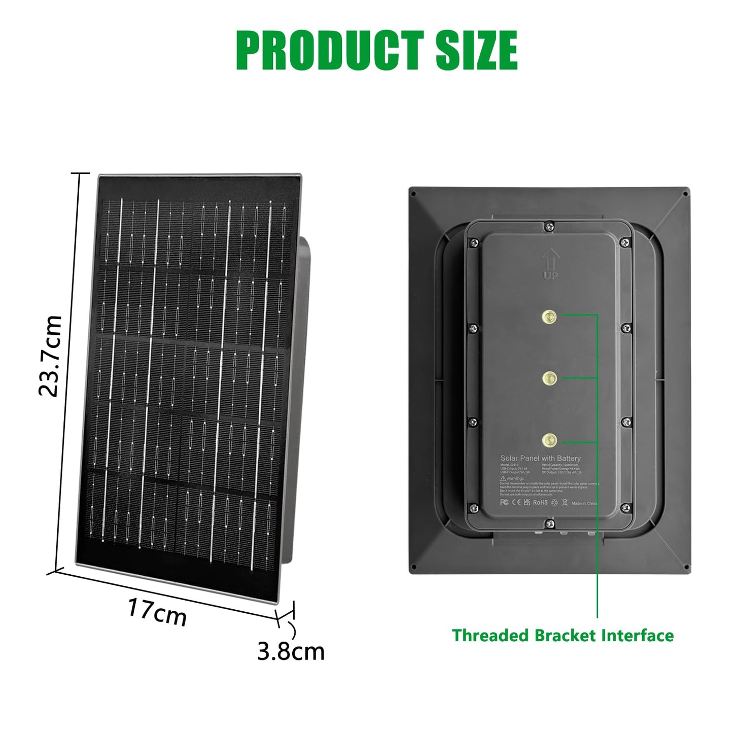 SLODA 8W Trail Camera Solar Panel,Solar Battery Charger Kit for Trail Cameras-12V/1.5A,6V/2.0A,12000mAh Rechargeable Lithium Battery IP66 Waterproof