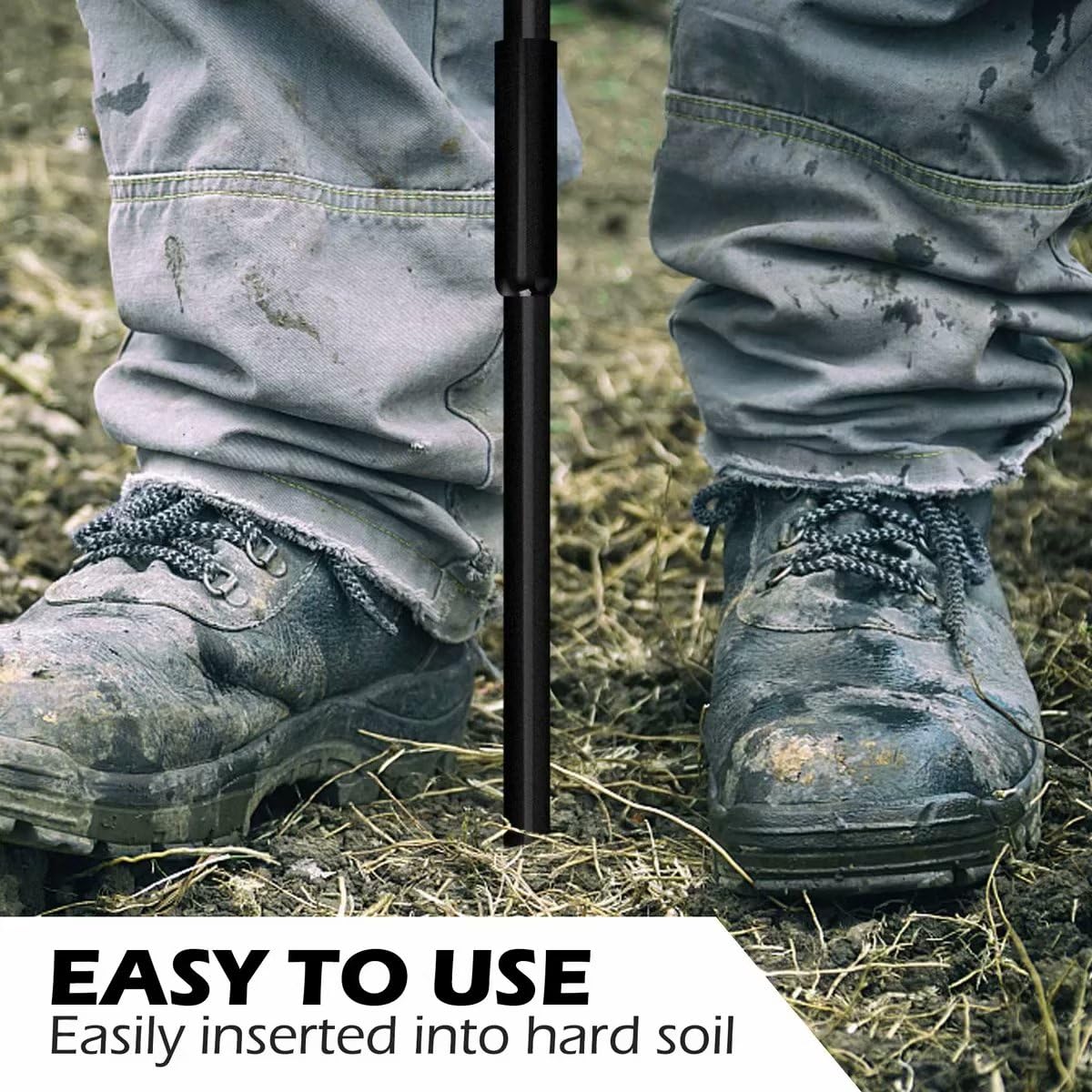 Sfcddtlg 64 Inch Metal Ground Soil Probe Rod - Adjustable Soil Sample Probe - T-Handle Septic Tank Locator for Tile Probing, Soil Compaction, Locating Underground Pipes, Landscaping, Gardening