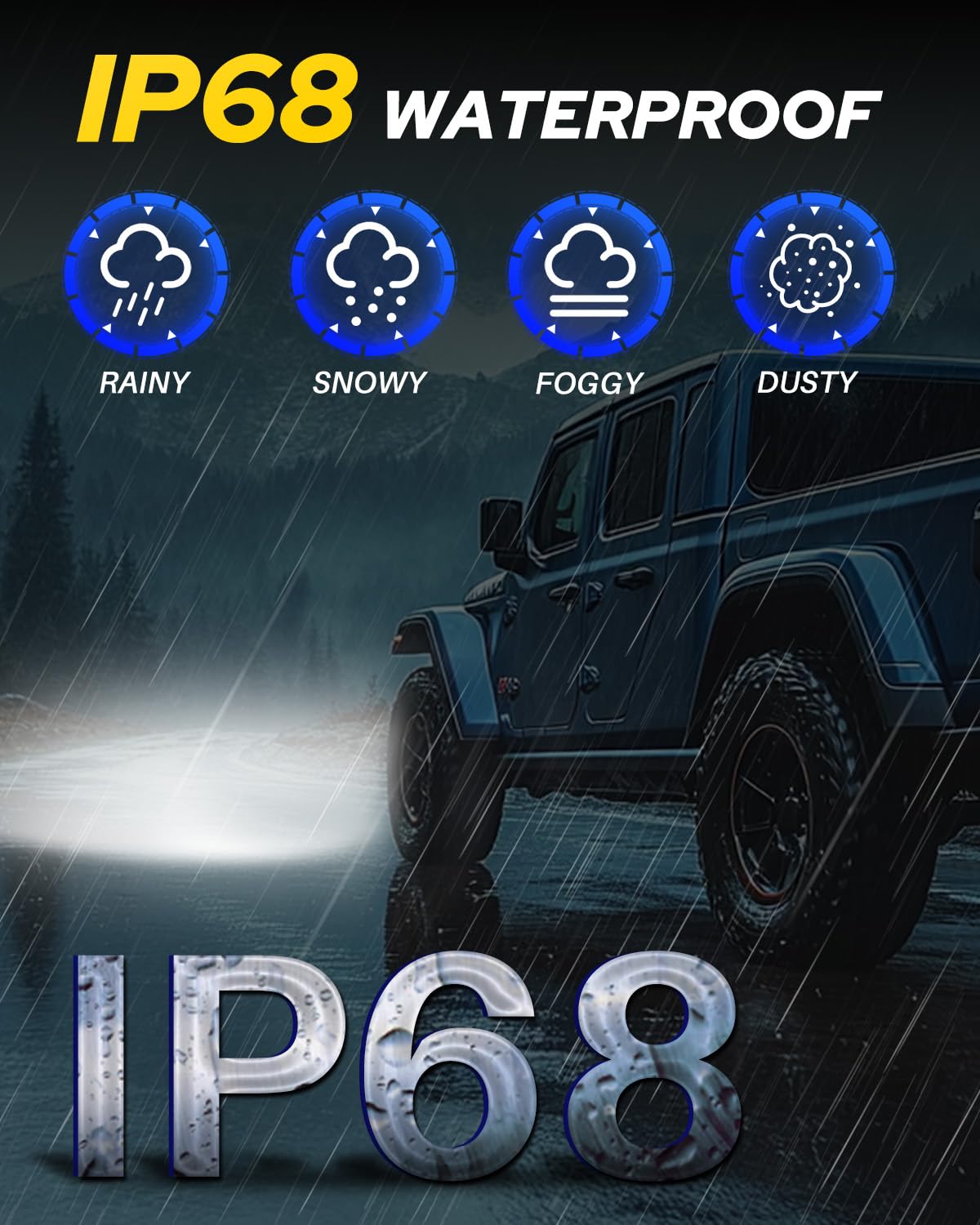 AUTOONE 2026 Gen 9012/HIR2 LED Headlight Bulbs, 40000LM with Fan, Canbus 9012 LED High Low Beam Headlight Fog Bulb Replacement, HIR2 LED Bulbs 6500K White Plug and Play, Pack of 2