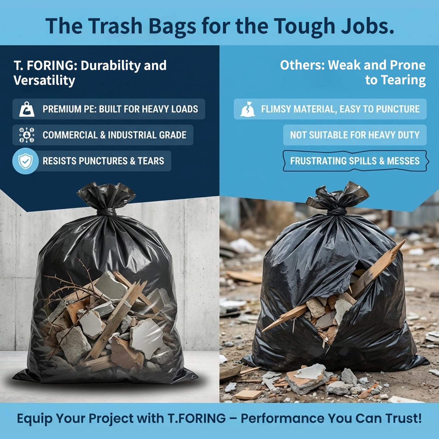 25-30 Gallon Trash Bags Black 120 Count - 32" x 36" Large Kitchen Garbage Bags, 20+ Gallon Trash Can Liners Unscented, Multipurpose for Home, Office, Daily Household Use
