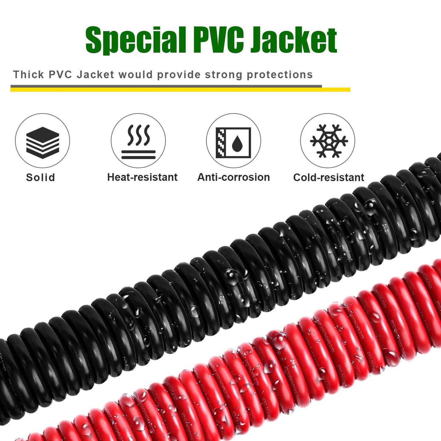 Kimbluth 8 Gauge Battery Cable Copper Wire, 10FT Red+10FT Black 8 AWG Welding Cable Standard USA OFC Wire for Automotive, Battery, Solar, Marine and Generator