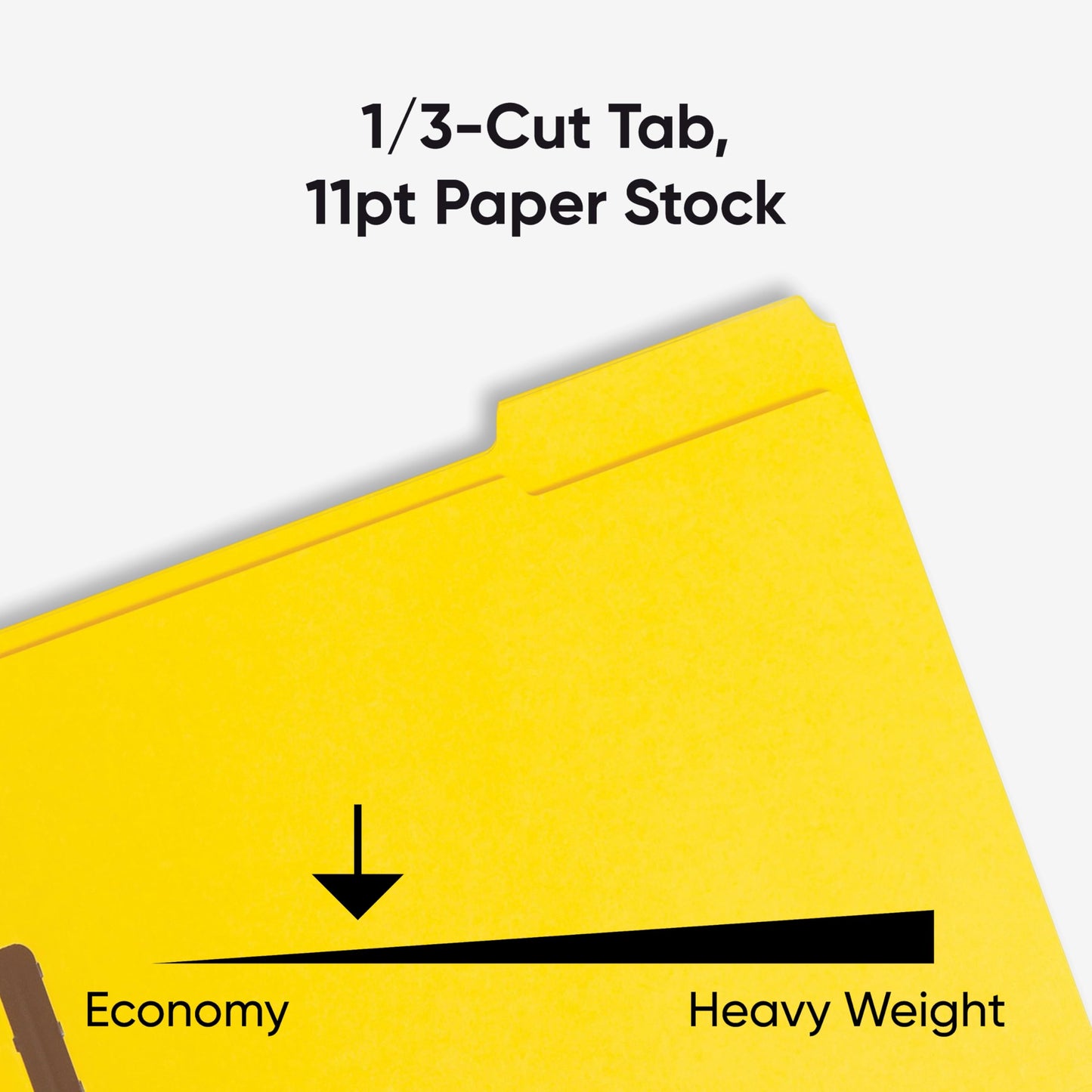 Smead Fastener, Folder Letter, Two 2-Inch K Style #1 and #3 Fasteners, 1/3 Cut Tab, Yellow, 50 Per Box (12940)