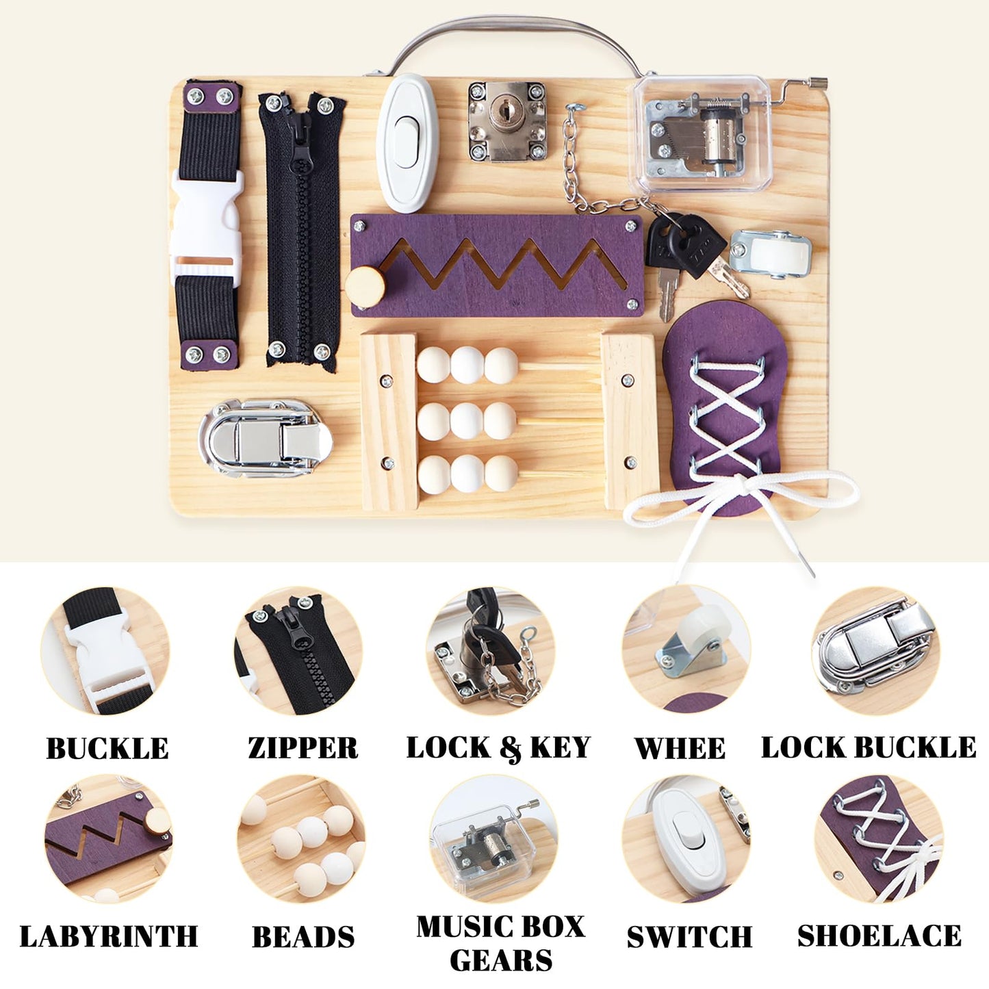 Fidget Busy Board for Adults with Dementiam Activities for Seniors, Calming Activities and Games for Autism Sensory Products, Assistance Products Elderly Patients, Gift Toys for Alzheimers Autism