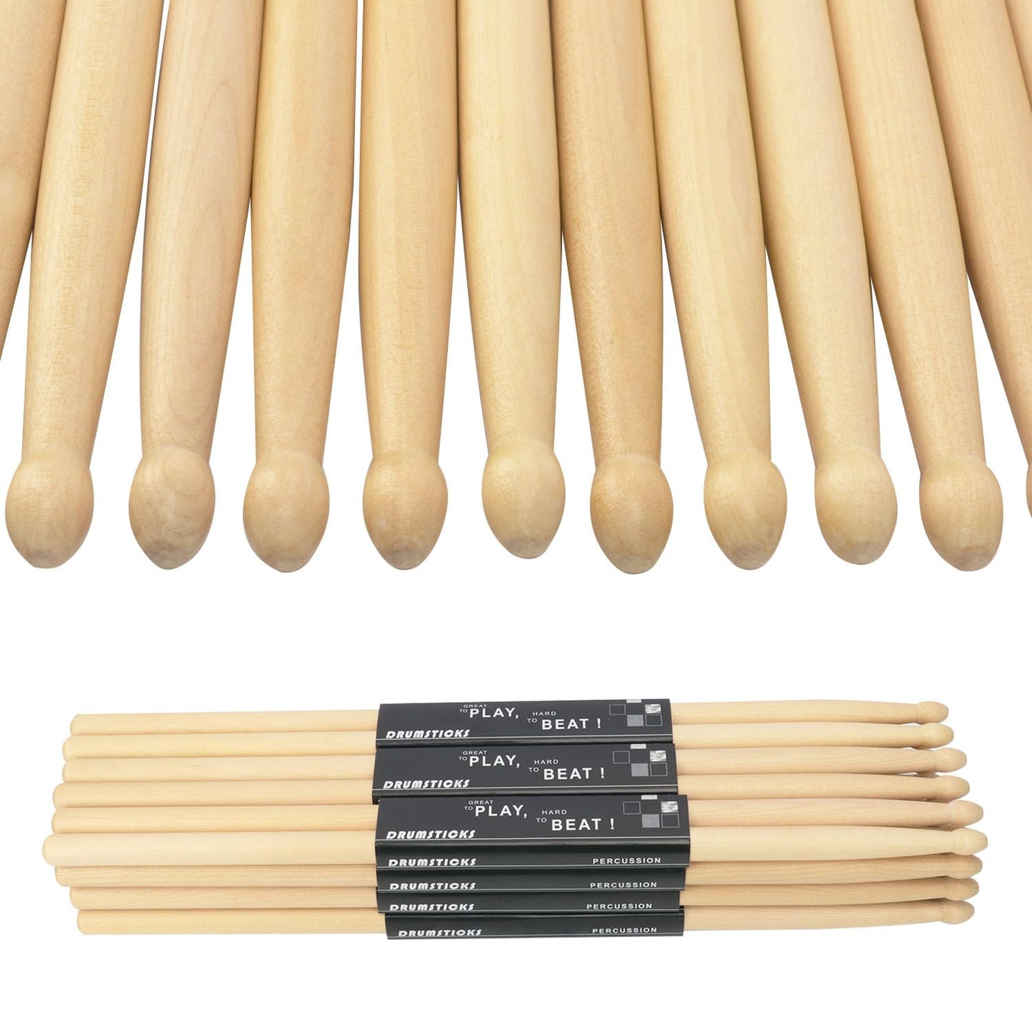 kukmakri 36 Pairs 5A Drum Sticks - 16 Inch Premium 5A Maple Wood Tip Drumsticks, Classic and Durable Wood Tip Drumsticks for Musical Instrument and Beginners