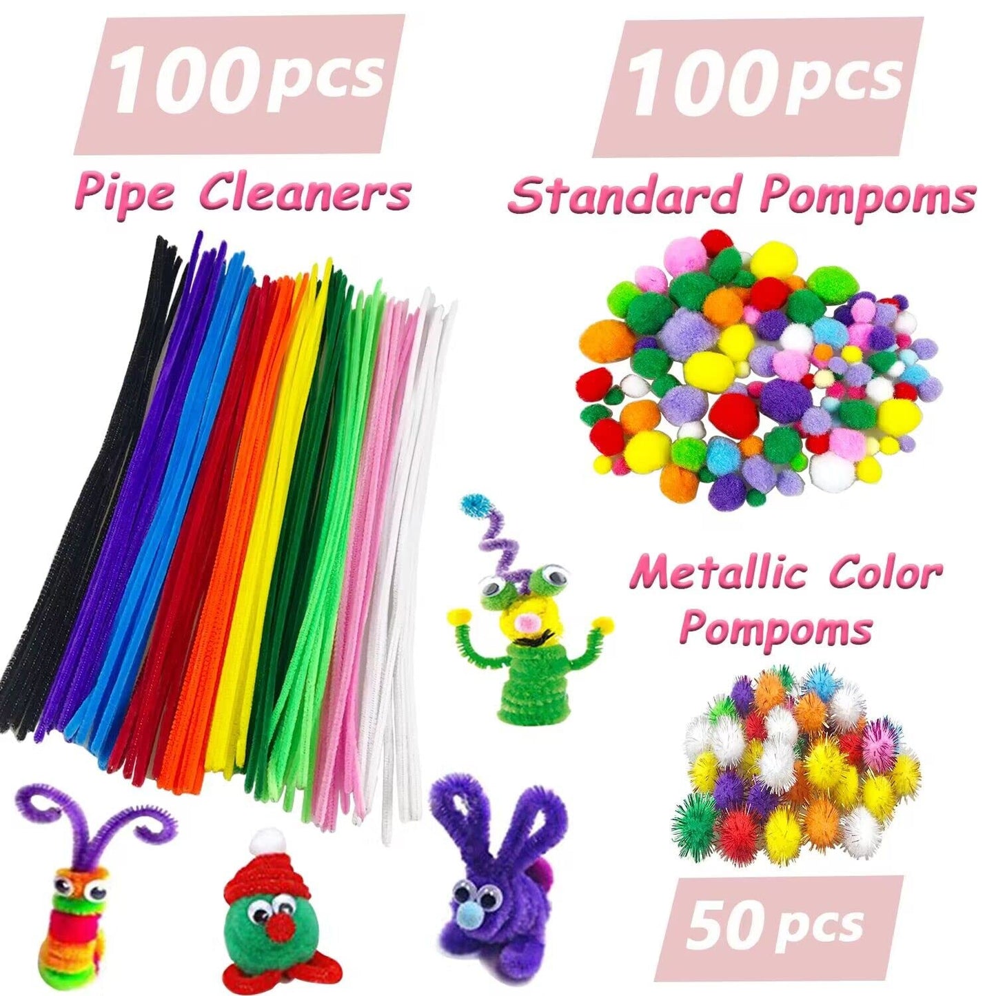 3000Pcs Arts and Crafts Supplies for Kids Crafts for Girls 8-12 Craft Kit with Pipe Cleaners Beads Crafts for Kids DIY School Supplies Set Crafting Box for Girls Boys Age 4-6, 6-8, 8-12 years Gifts