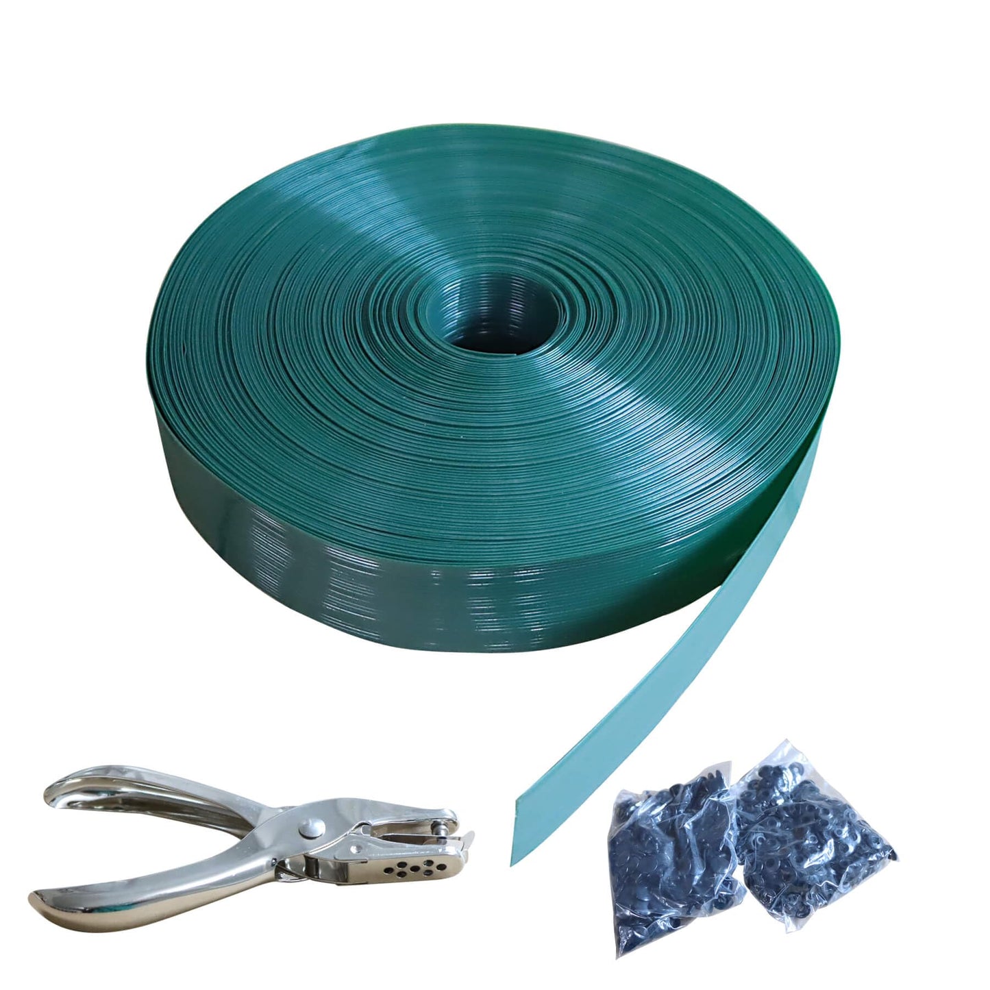 Aiwaiufu 76 Meters Chain Link Fence Privacy Tape, 250ftX0.15ft Chain Link Slats with 200 Packs Snap Fastener&Punch Tool, Fence Covering Privacy, Green