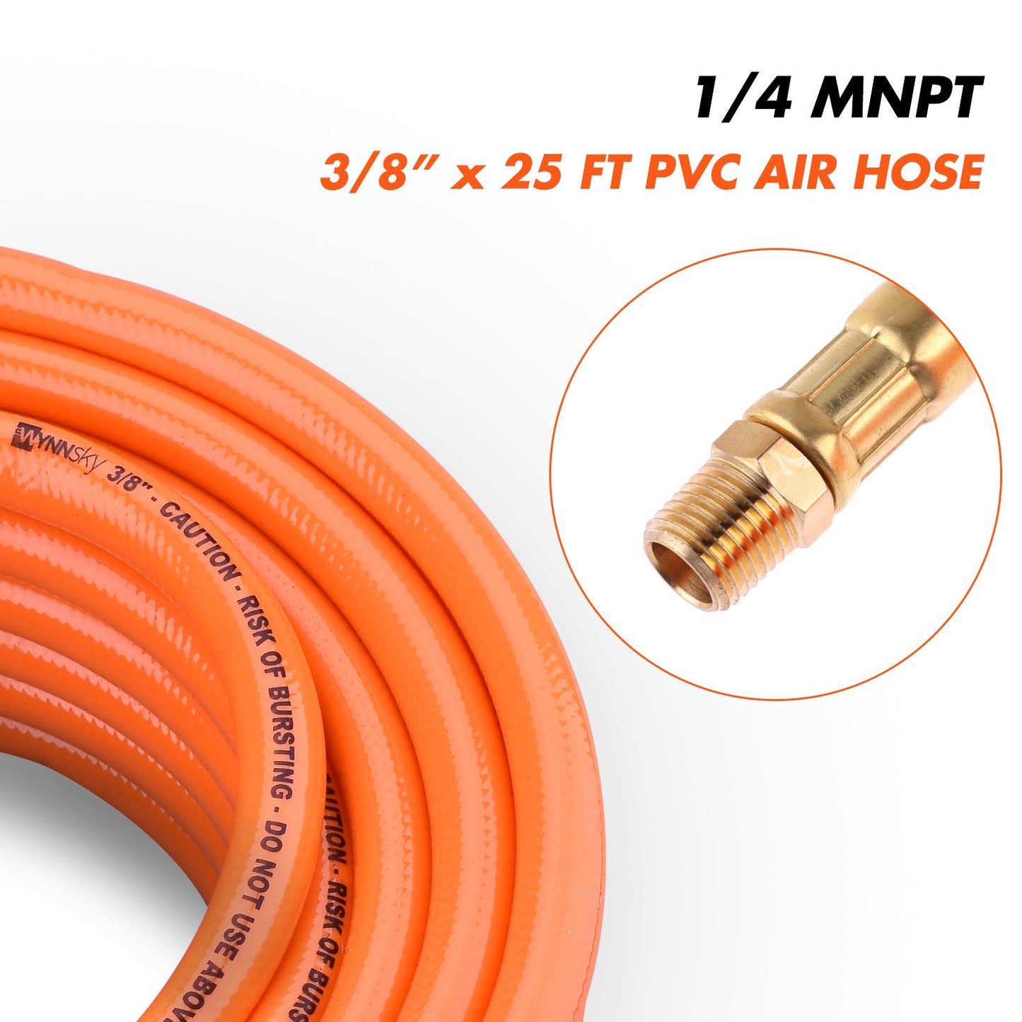 WYNNsky 3/8" X 25ft PVC Air Compressor Hose Kit with 17 Piece Air Tool and Air Compressor Accessories Kit