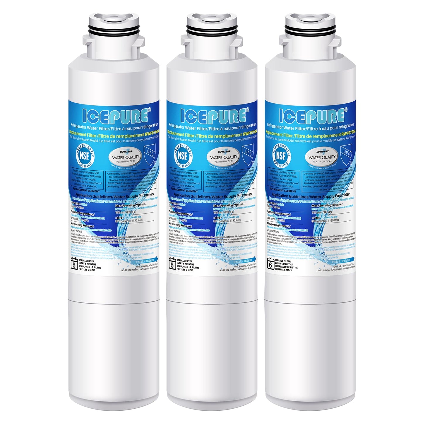 ICEPURE DA29-00020B Replacement for Samsung Water Filter HAF-CIN/EXP HAF-CIN DA29-00020B-1 RF263BEAESR RS25J500DSR RF263TEAESG RF28HMEDBSR RWF0700A HDX FMS-2 DA97-08006A-1 RF28HFEDBSR RF4287HARS 3PACK