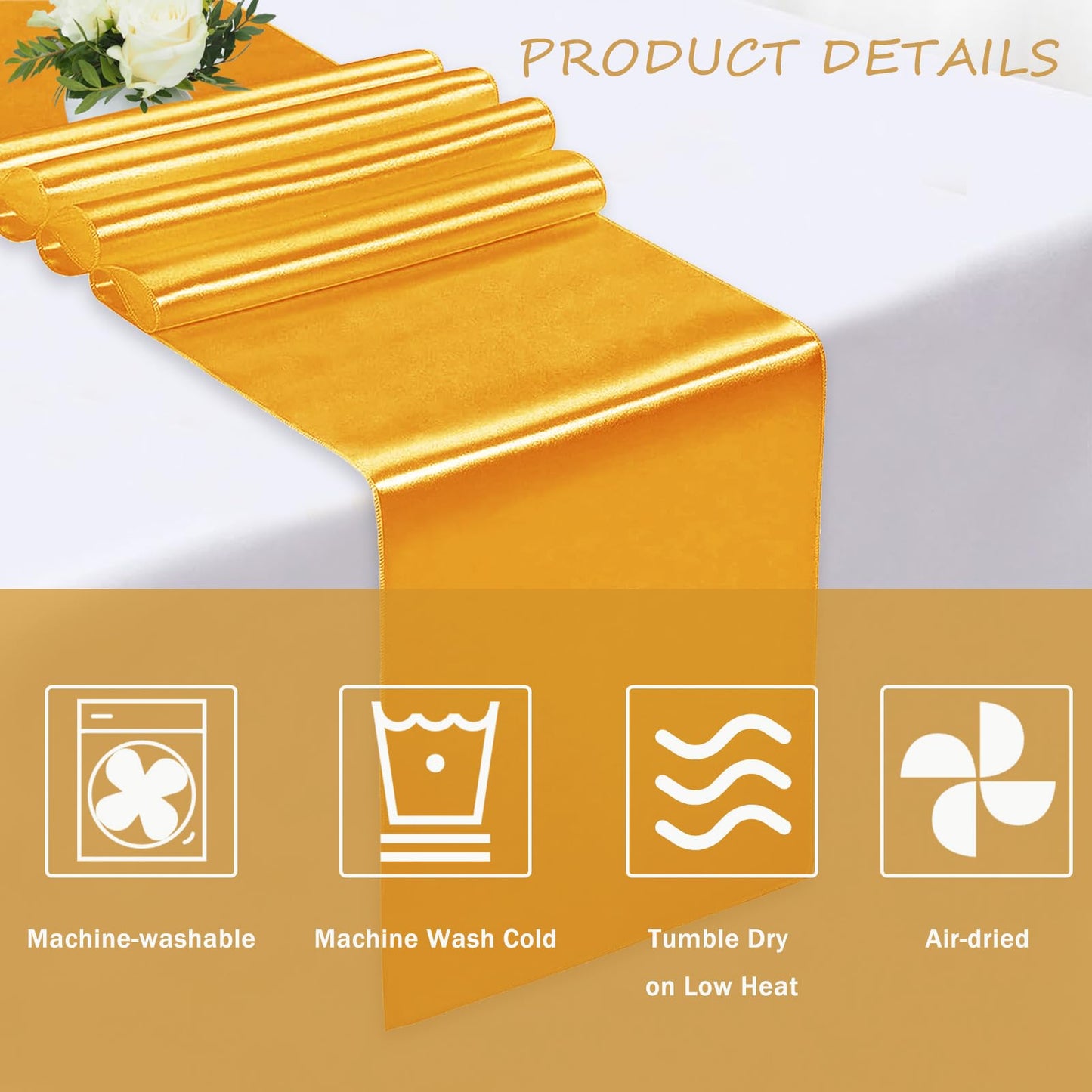 60PCS Satin Chair Sashes Bows, 7x108 inch Universal Ribbon Ties Chair Sashes Wedding Chair Covers for Wedding Reception Banquet,Restaurant Event, Birthday Party,Hotel Event Decorations (Antique Gold)