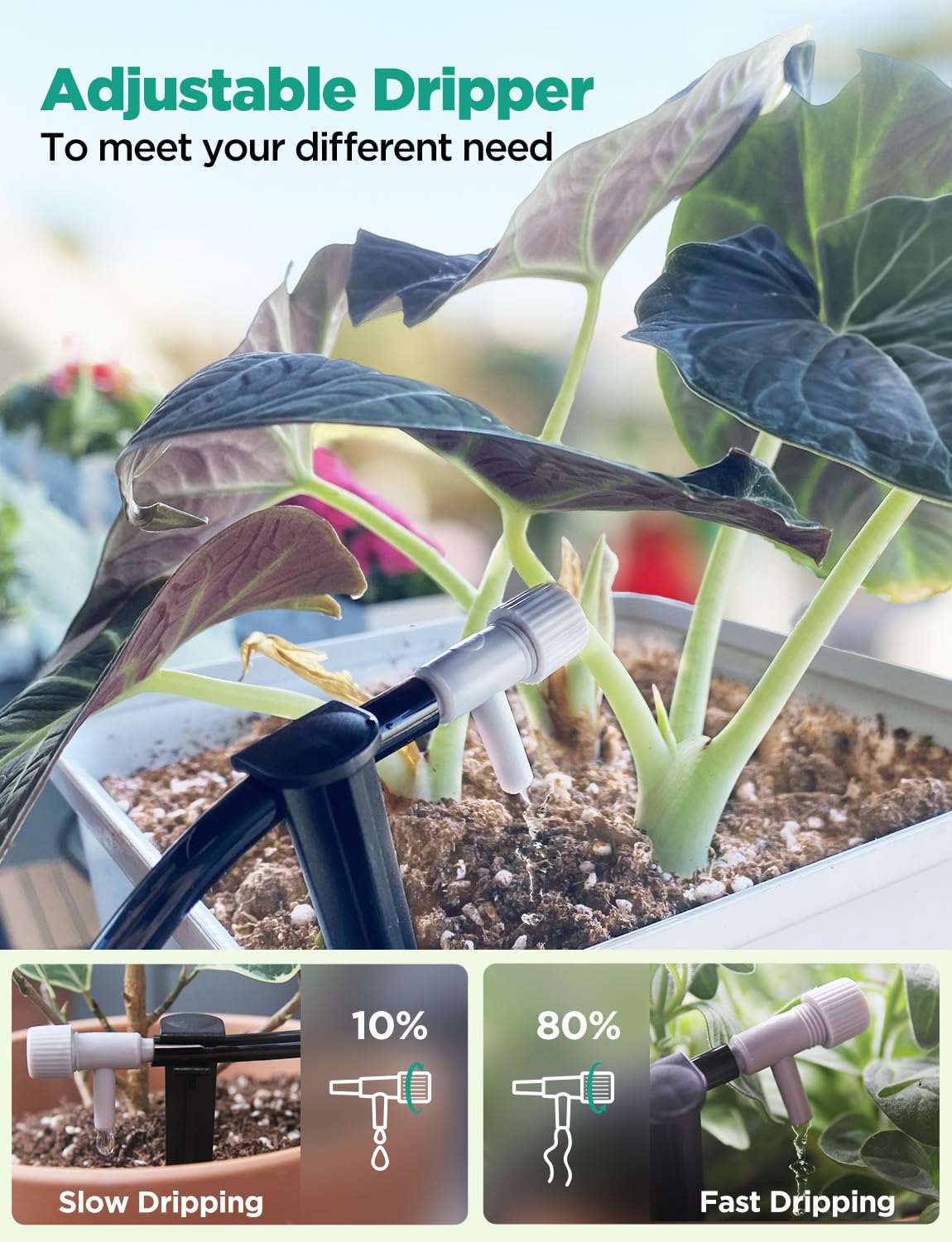 LETPOT Automatic Watering System for Potted Plants, [New Wi-Fi & App Control] Drip Irrigation Kit System, Smart Plant Watering Devices for Indoor Outdoor（Grey