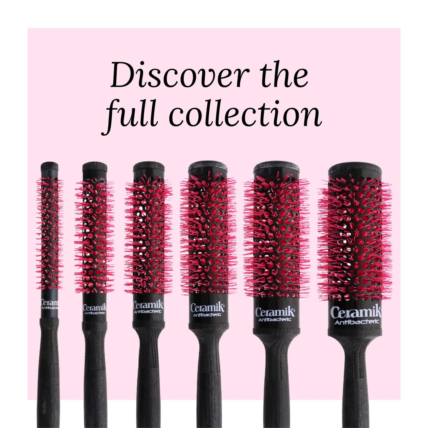 TEK - Professional Line -Roll Brush with Ceramic Oxygen Treated Tube, Short Hair - diameter 18mm