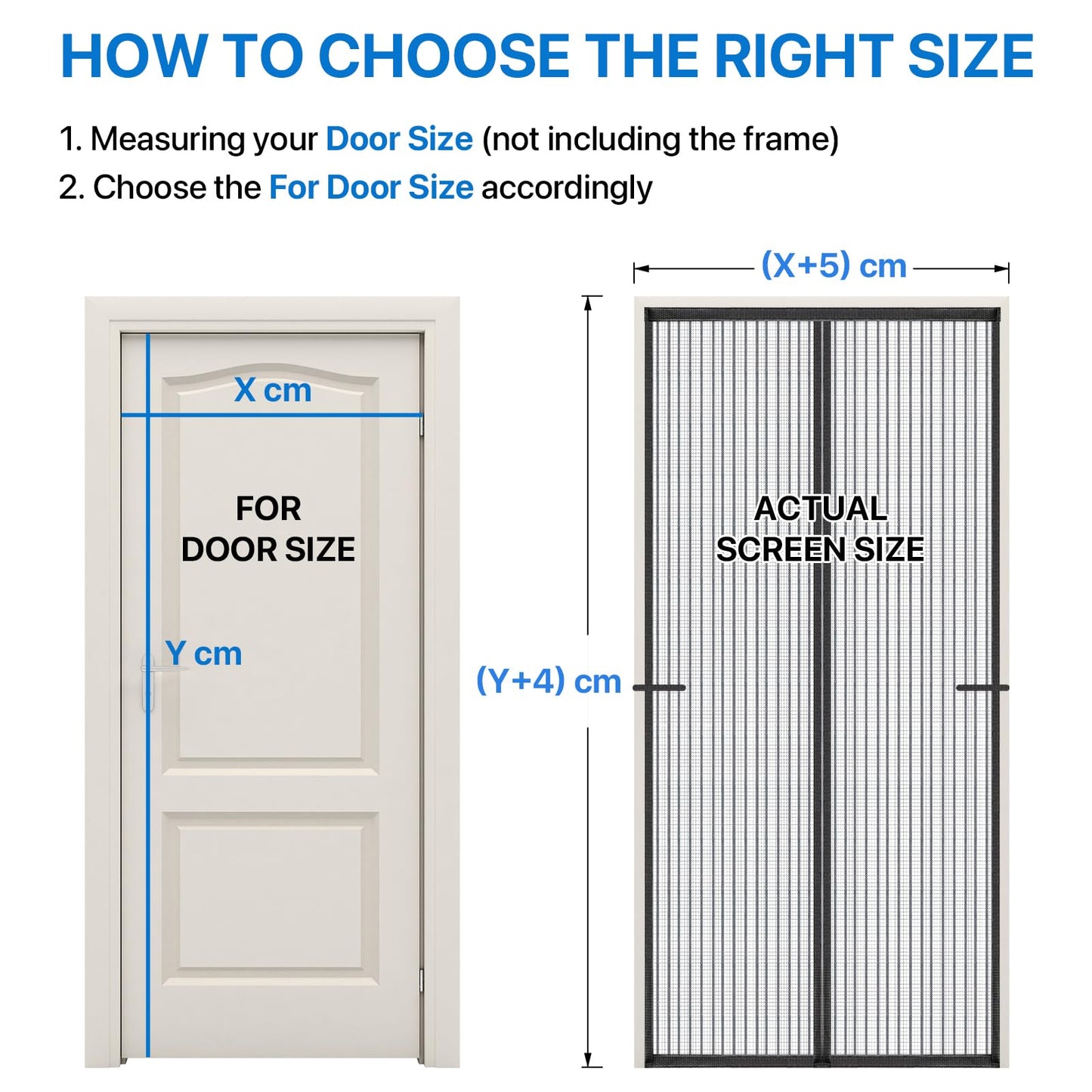 Magnetic Screen Door Heavy Duty, LOVIGA Thickened Fiberglass Screen Door Mesh, Self Sealing, Tear Resistant, Easy Assemble, Fine Mesh Keep Bugs Out 38 Inch by 83 Inch