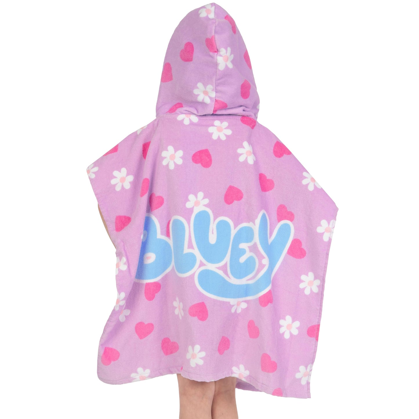Bluey Towel Poncho | Girls Hooded Beach Towel | Cotton Girls Bath Towels | Kids Swimming Towels | One Size | Purple