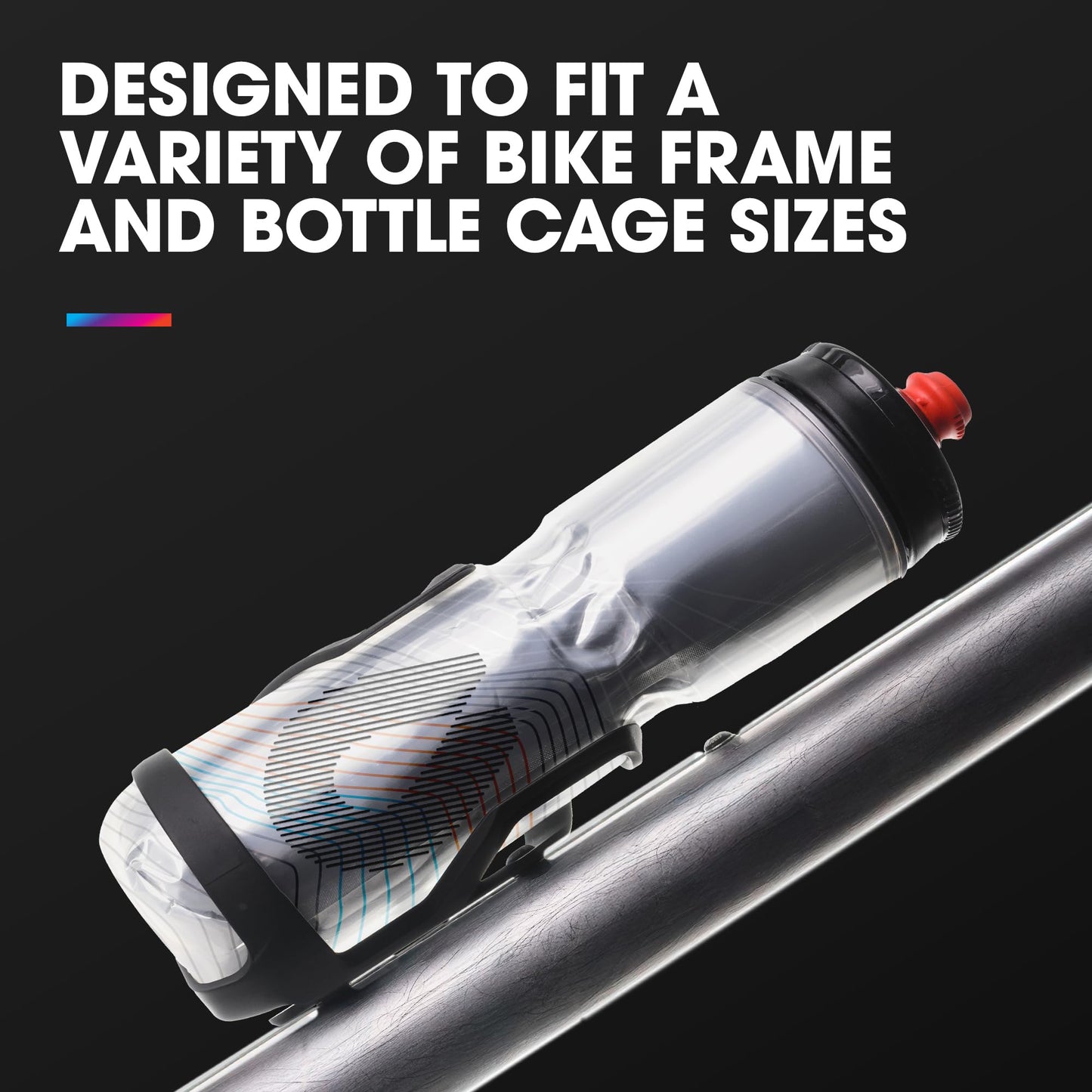 HydraPak Polar Surge Insulated Bike Water Bottle 2-Pack - High Flow, Cycling & Sports Squeeze Bottle (Silver, 600ml / 20oz)