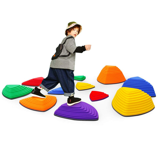 Balance Stepping Stones for Kids 11pcs Anti-skidding Stepping Stones Set Balance Blocks Indoor & Outdoor Kids Fitness Equipment Promotes Balance Coordination and Strength