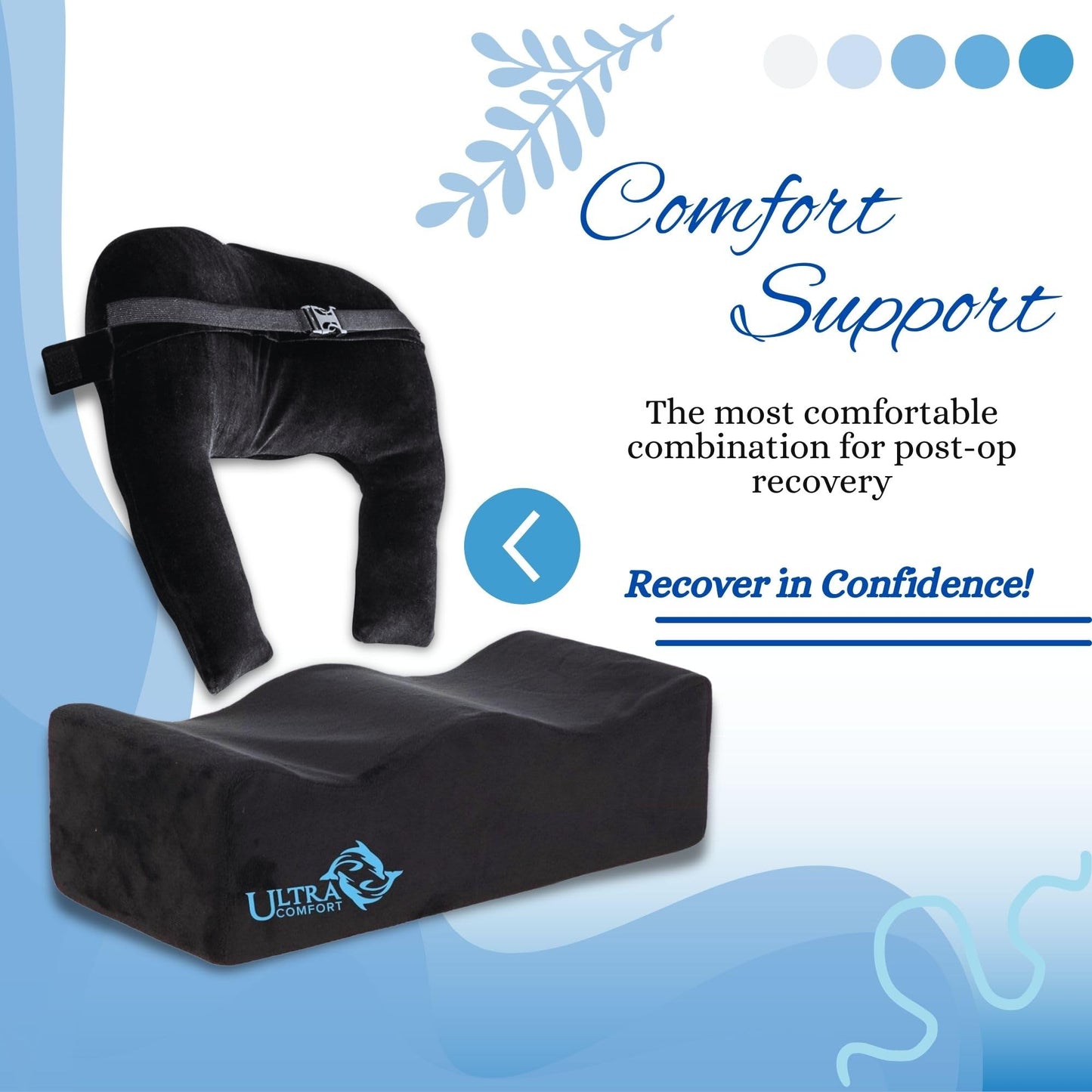 Brazilian Butt Lift Pillow After Surgery - Dr. Approved BBL Recovery Pillow w/Back Support Cushion for Post-Op Sitting + Cover Drawstring Bag | Comfortable & Easy to Carry for Home, Travel & Work