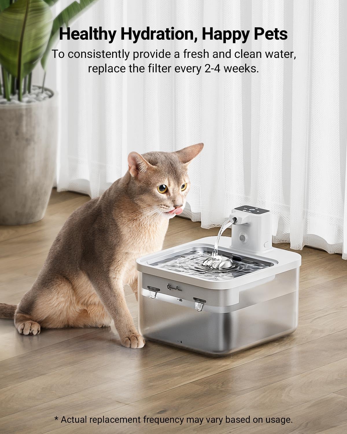 DownyPaws Cat Water Fountain, 16 Packs Replacement Filters for Fursink DPWFP6, 3 Months Set of Filters