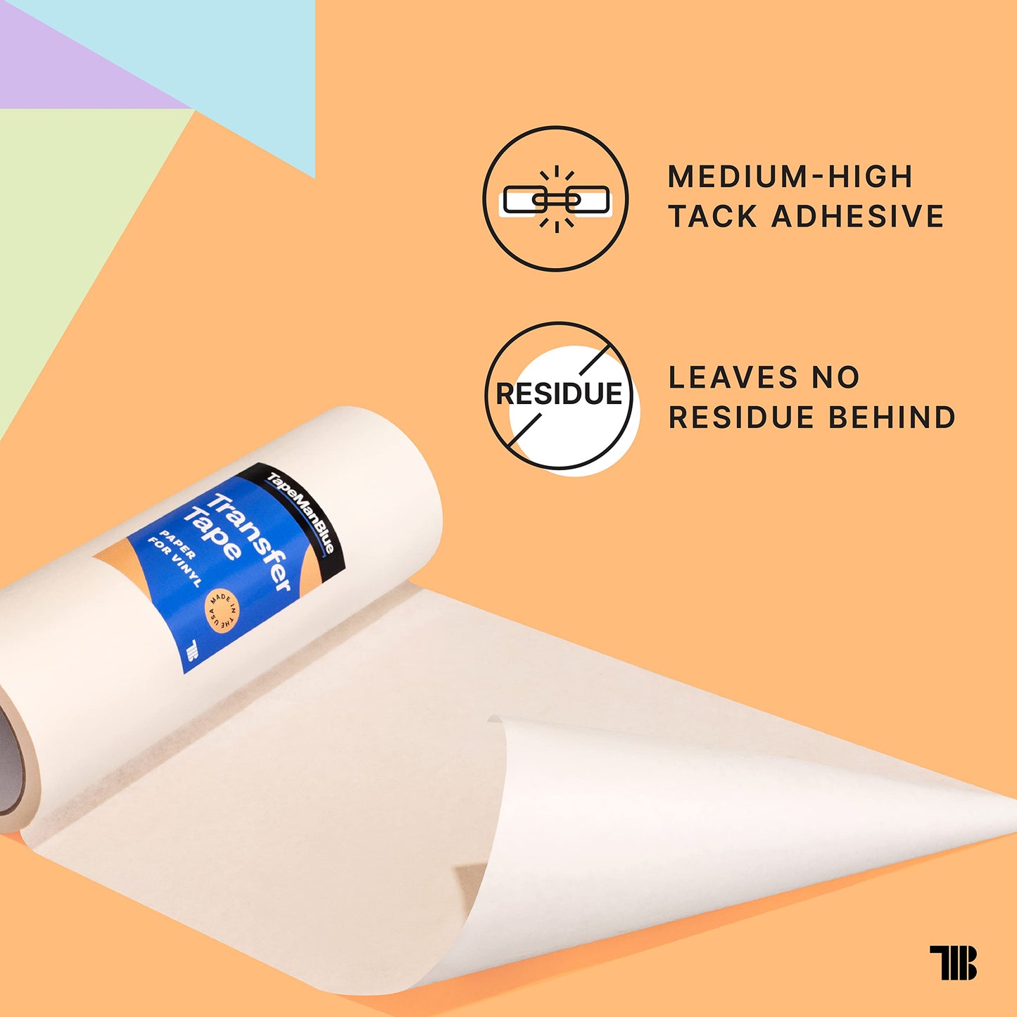 6" x 300' Roll of Paper Transfer Tape for Vinyl - Made in America, Premium-Grade With Layflat Adhesive for Cricut Crafts, Decals, and Letters