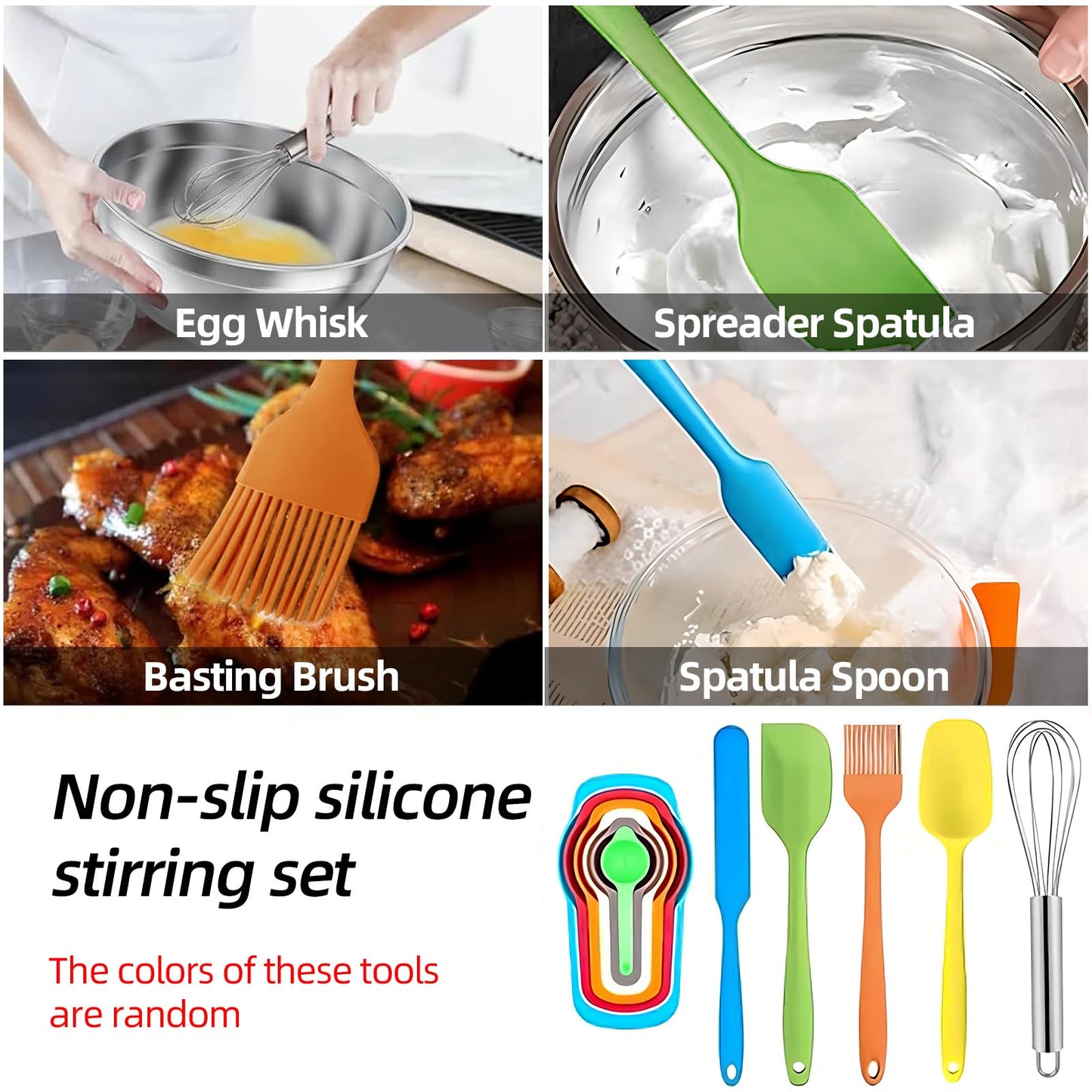Menbyci 7 Pcs Mixing Bowls with Lids, Stainless Steel Nesting Bowls with 14Pcs Attachments, 3 Graters, Kitchen Utensils, Bowl Set for Kitchen Cooking Baking Prepping Serving