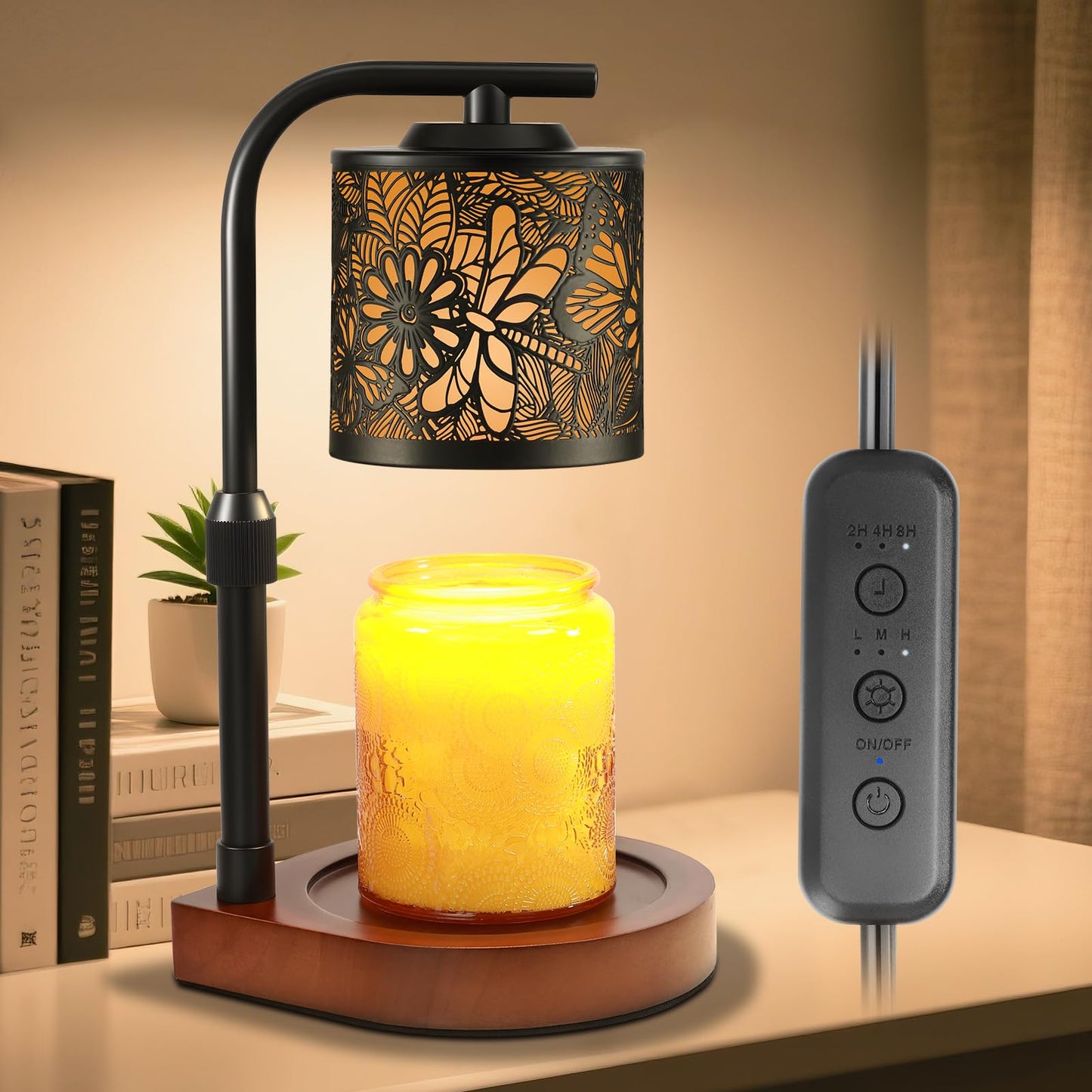 Candle Wax Warmer Timer Dimmer- Electric Wax Melt Warmer with Adjustable Height for Scented Candles, Home Décor Fragrance and House Warming Birthday Gifts for Women Mom
