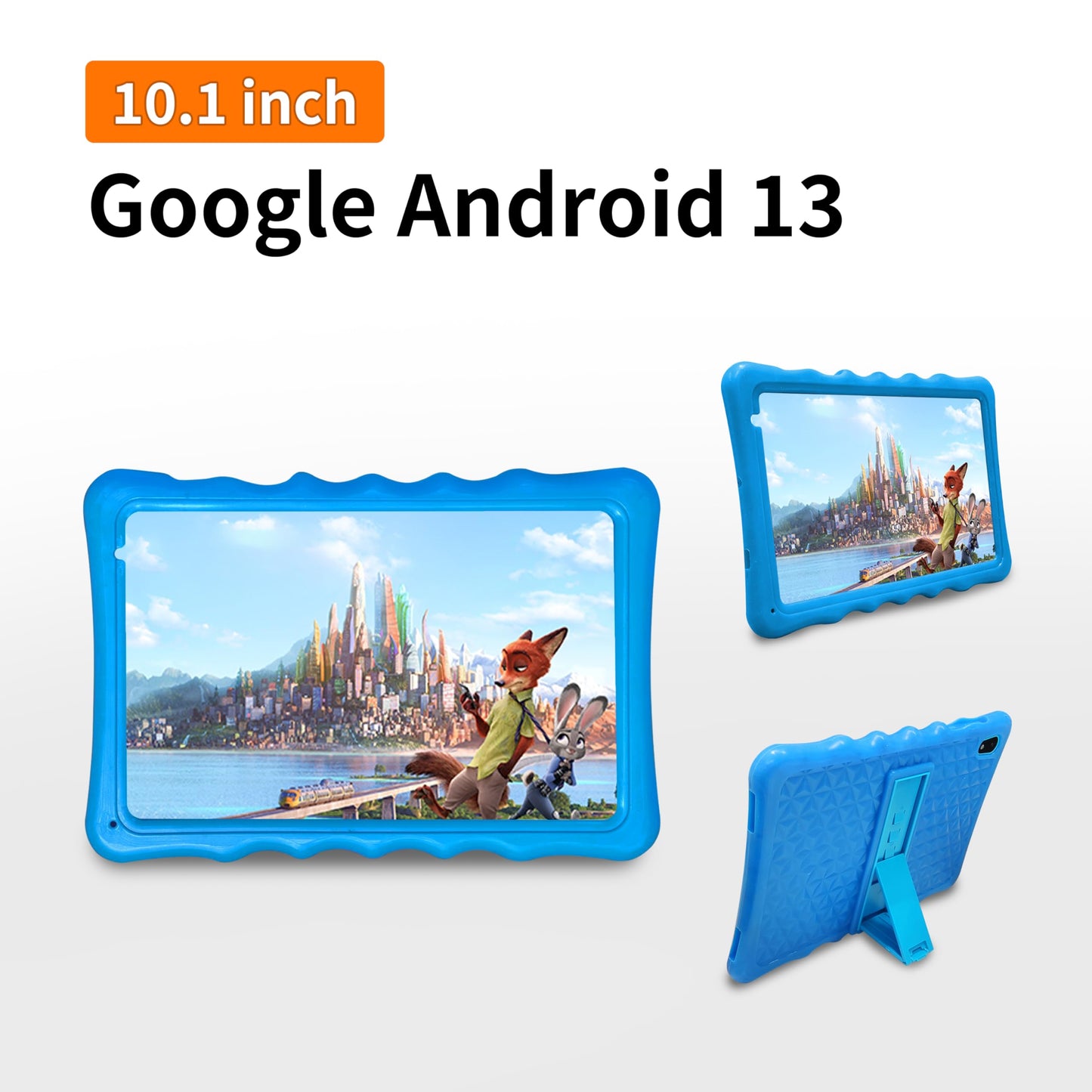 Android 13 Kid Tablet,10 inch Tablets for Kid, 4GB RAM &32GB ROM, 1280 * 800 IPS, Kids Tablets with Colorful Kid-Proof Case,10 inch Kids Tablet, Blue