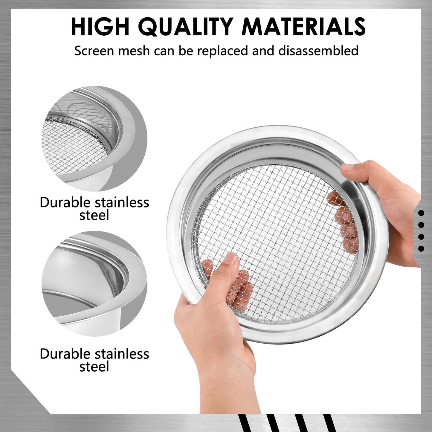 UKQRRTC Multi-Purpose Soil Sieve Tool Set, Stainless Steel Soil Sifter with Shovel and 5 Interchangeable Meshes, 1/3/6/9/12mm Suit for Gardening, Mealworm Sorting, Gold Panning, and Lab Testing