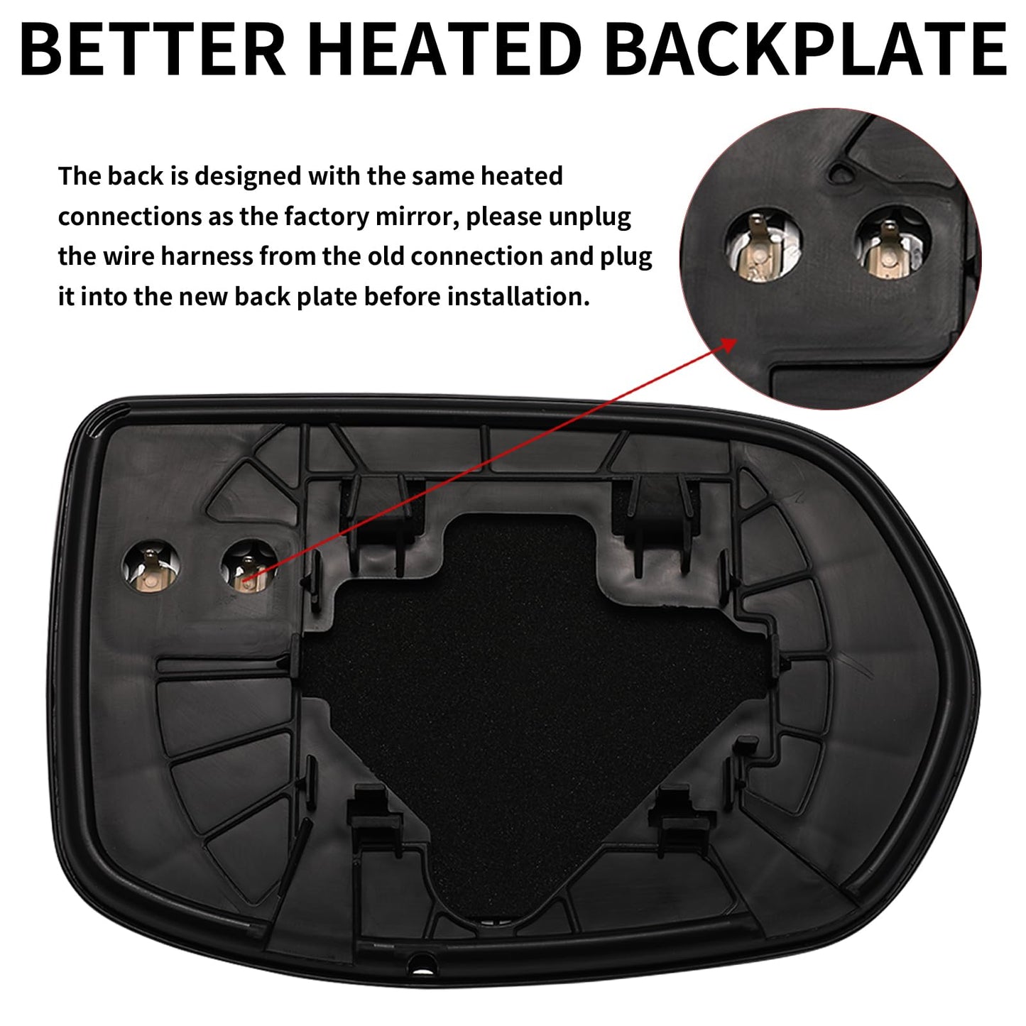 LOIYLLEN Driver Side Mirror Replacement for Honda CRV 2007 2008 2009 2010 2011 - Left Side Mirror Glass, Rear View Mirrors Glass with Power Heated