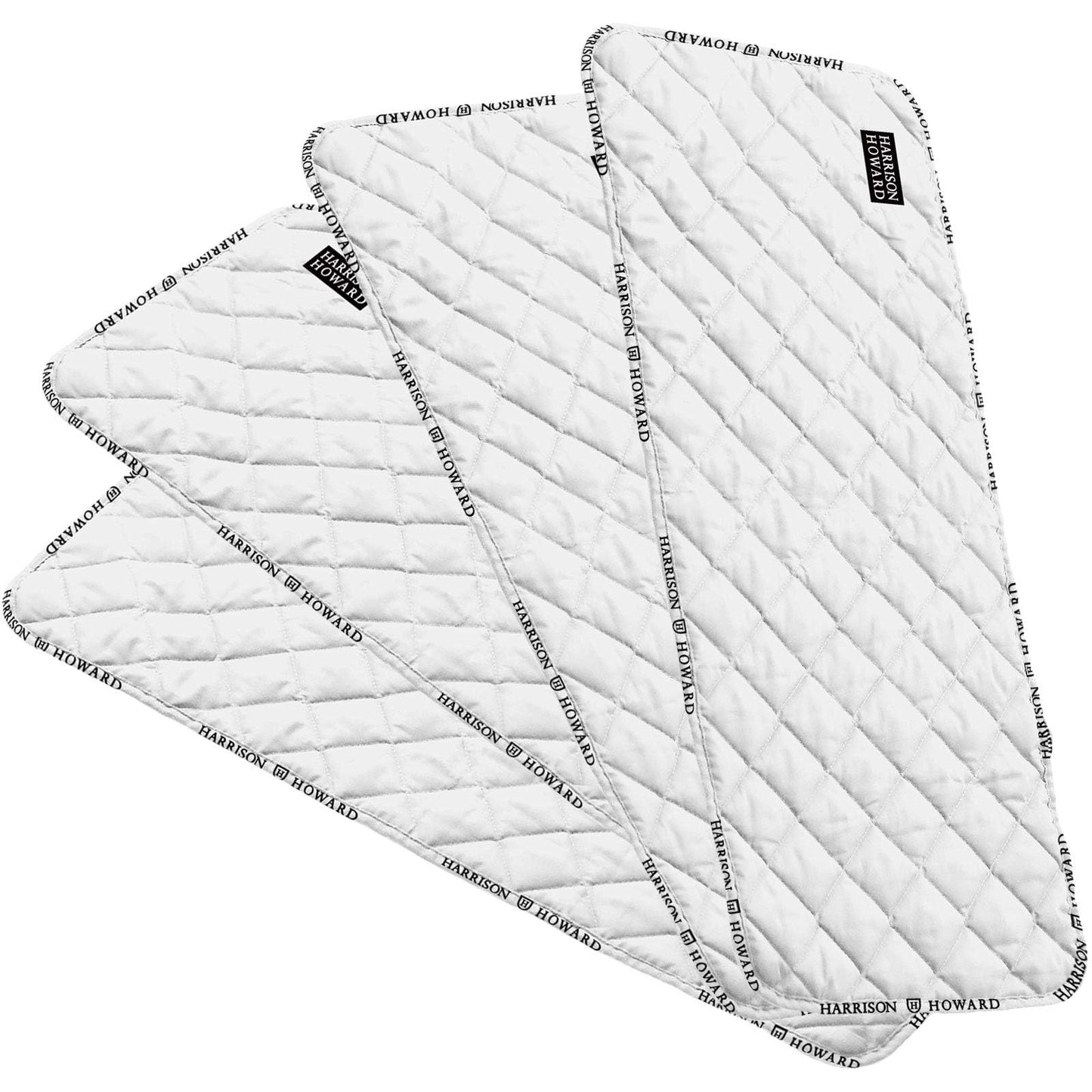 Harrison Howard Medicine-Retaining Shock-Absorbing Pressure Sores Prevention Quilted Leg Wraps for Horse Set of 4-White L