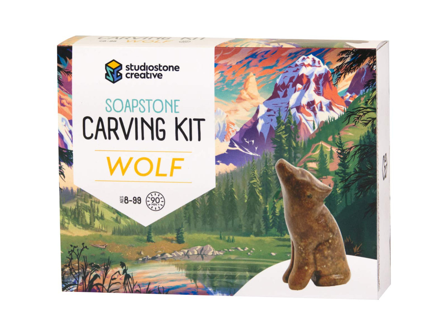 Wolf Studiostone Creative Soapstone Sculpture Carving DIY Arts and Crafts Kit for Kids Adults