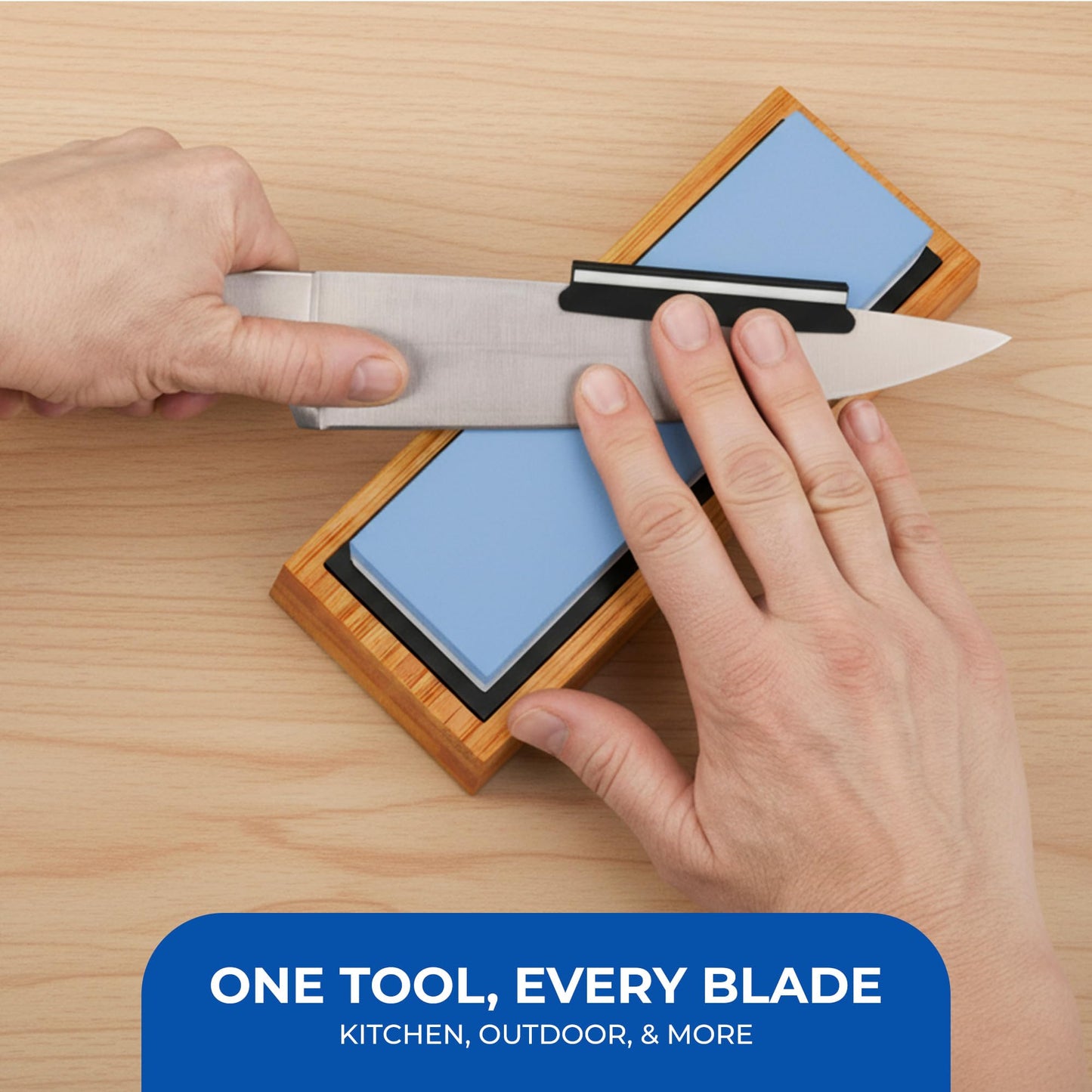 Premium Sharpening Stone- 2 Side Whetstone 1000/6000 - Knife Sharpening Stone- Nonslip Bamboo Base, Angle Guide & eBook
