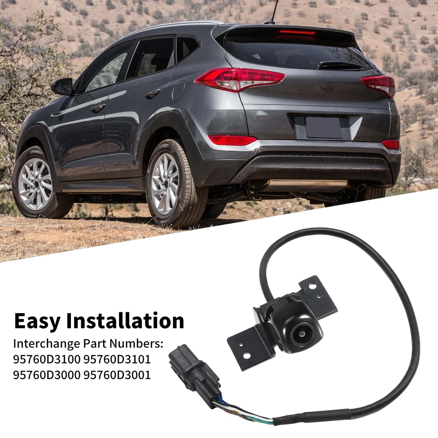 Hoypeyfiy 95760D3100 Backup Camera Rear View Camera Replacement for Hyundai Tucson 2016-2017, Replace 95760D3101 95760D3000 95760D3001