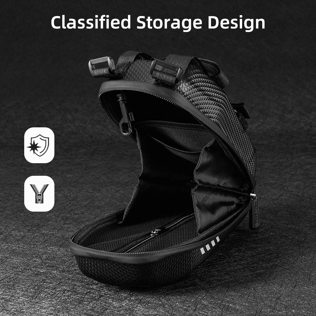 ROCKBROS Scooter Storage Bag Electric Scooter Front Hanging Bag Waterproof Scooter Handlebar Bag for Segway ES/Folding Bike EVA Hard Shell Frame Bag