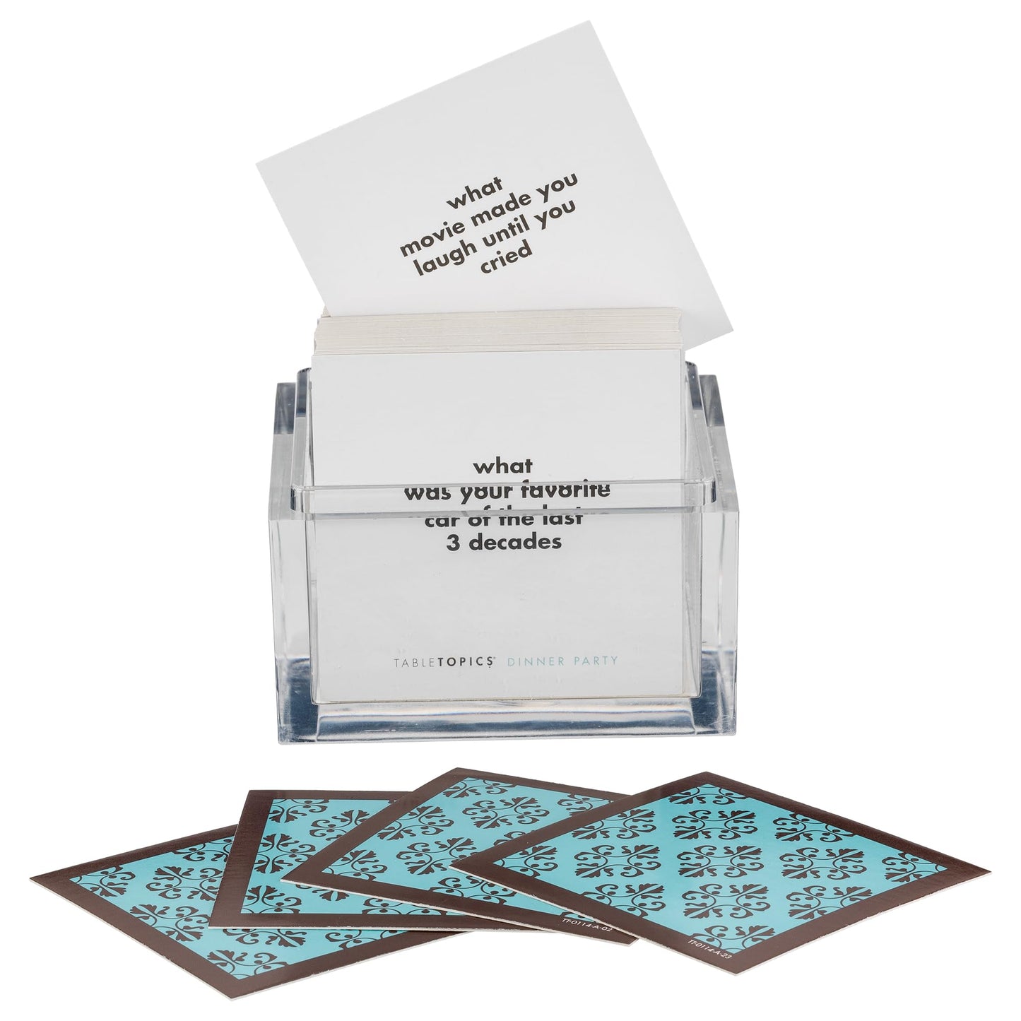 TableTopics Dinner Party Question Card Game - 135 Entertaining Conversation Starter Cards for Dinner Table with Adult Friends, Getting to Know You Game.