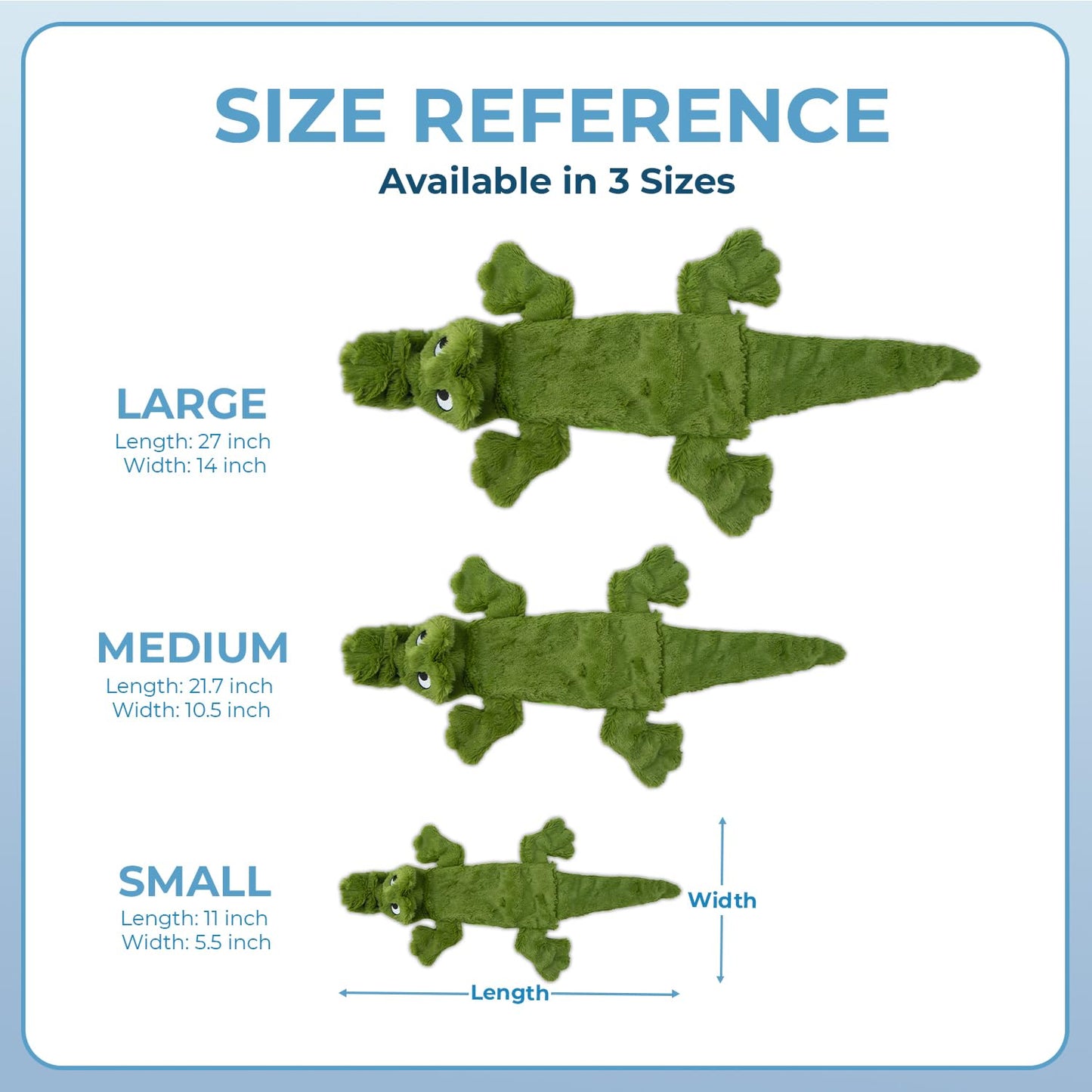 Best Pet Supplies Squeaky Dog Toys with Soft Durable Fabric for Small, Medium and Large Pets Interactive Toy for Indoor Play, Supports Active Biting and Play - Alligator, Large