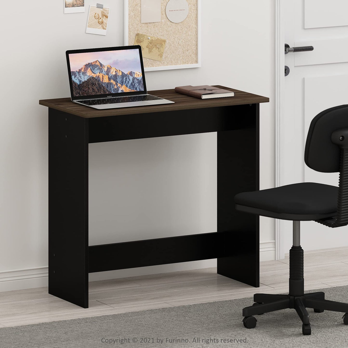Furinno Simplistic Desk, Gaming Desk, Study Table, Office Desk for Home Office, Bedroom, Columbia Walnut