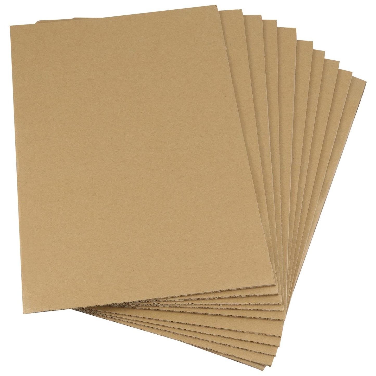PINGEUI 100 PCS 8 x 10 Inches Brown Kraft Corrugated Cardboard Sheets for Packing, Mailing, Crafts