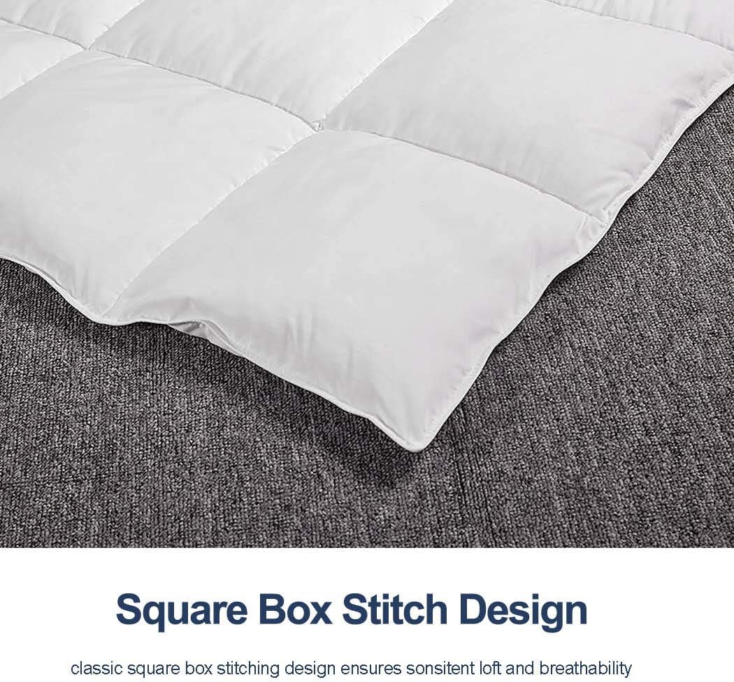 ACCURATEX Queen Comforter Duvet Insert - 500GSM Ultra Soft Down Alternative Fill Quilted Hotel Collection Comforter, Warm Duvet Insert with Corner Tabs - Machine Washable,White, 90x90