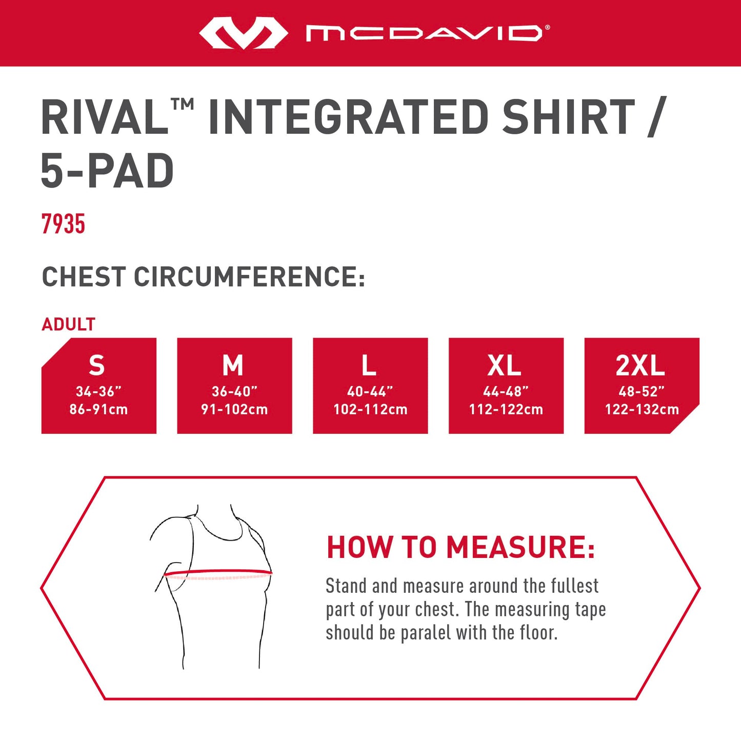 McDavid MD7935-00001-AS Rival Integrated Shirt/5-Pad Black AS