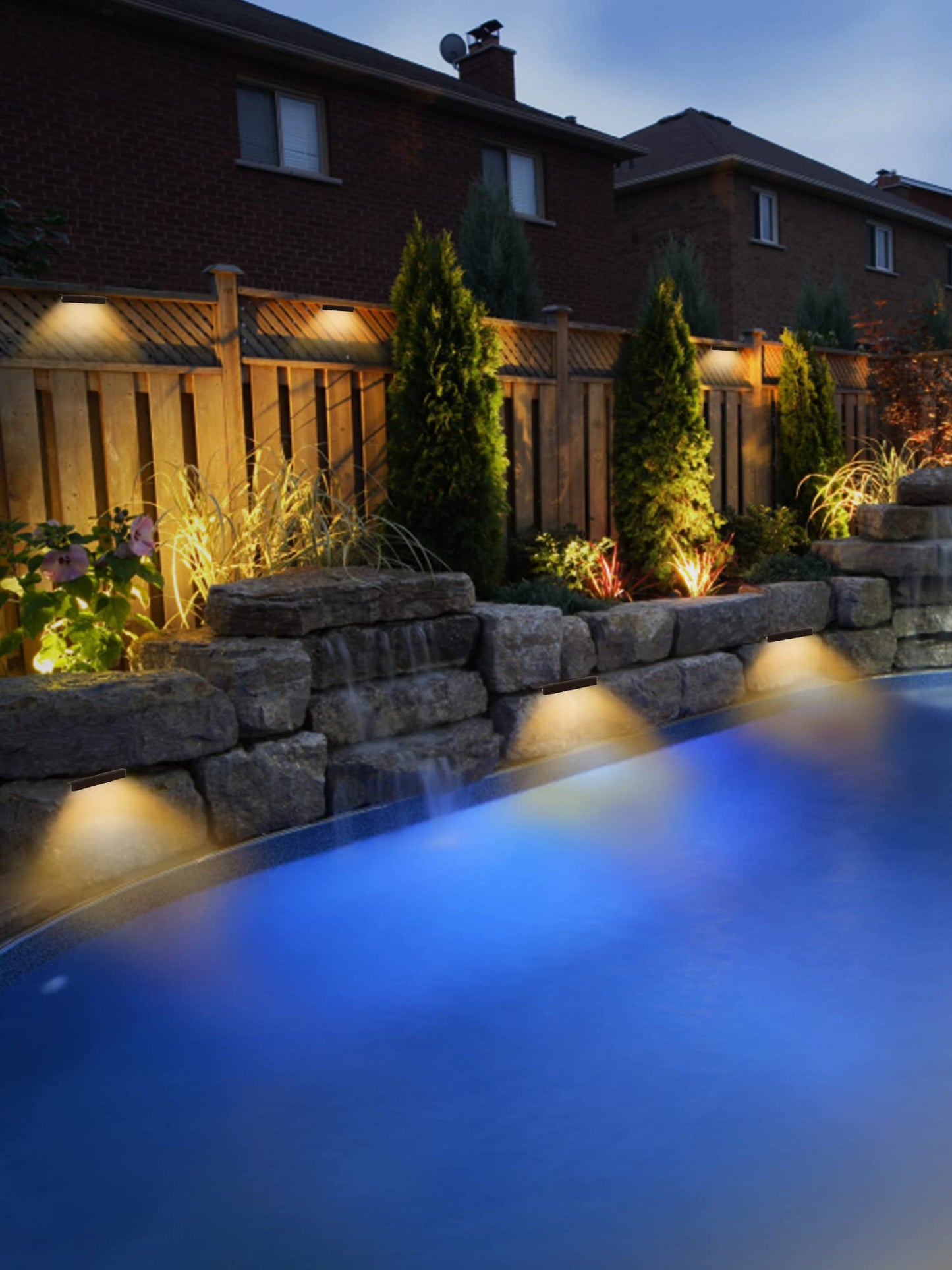 SMY Lighting 4Pack 7 Inch 2.5W LED Hardscape Lighting Retaining Wall Lights, IP68 Waterproof 12V-36V Low Voltage AC/DC Soft White 2700K Hardscape Paver Light Outdoor Step Lights 40,000 Hours Lifespan