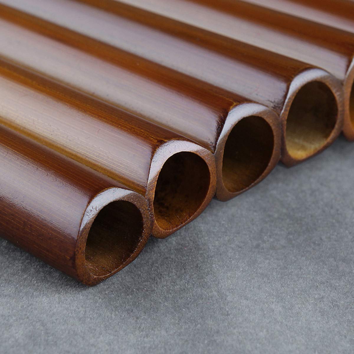 8 Pipes Natural Bamboo Mini Portable Pan Flute Chinese Traditional Musical Instrument Brown Pan Pipes Easy to Learn (Right Hand)