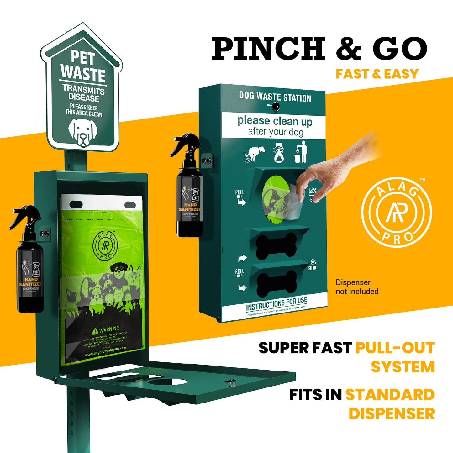 ALAGPRO® 800 Pull-Strap Dog Waste Station Refill Header Bags, Designed to Fit Any Pet Waste Header Stations - 8 headers of 100 bags