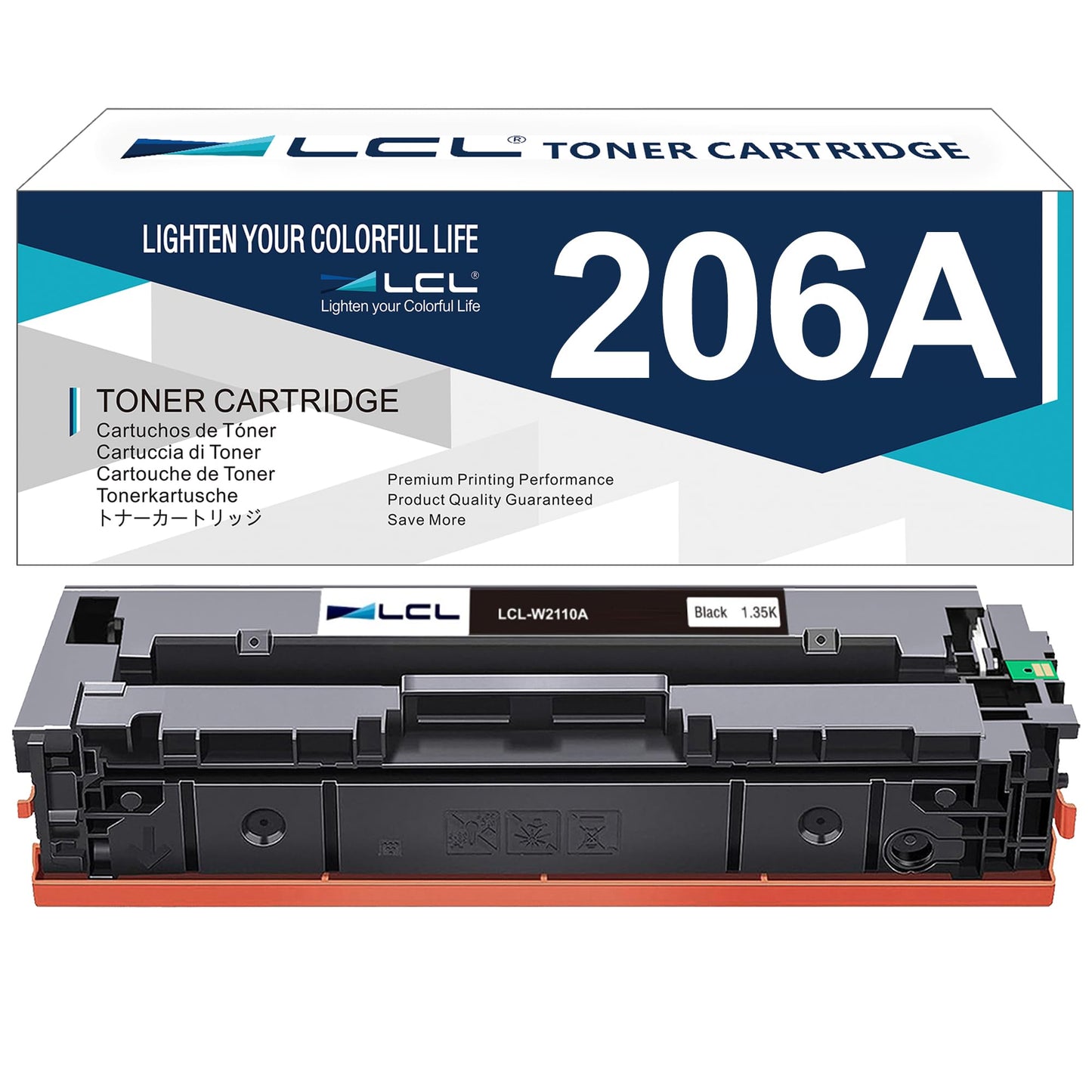 with Chip LCL Compatible Toner Cartridge for HP 206A W2110A (1-Pack,Black) for HP Color LaserJet Pro M255 M255dw M255nw MFP M282n M282nw M283 M283cdw M283fdn M283fdw