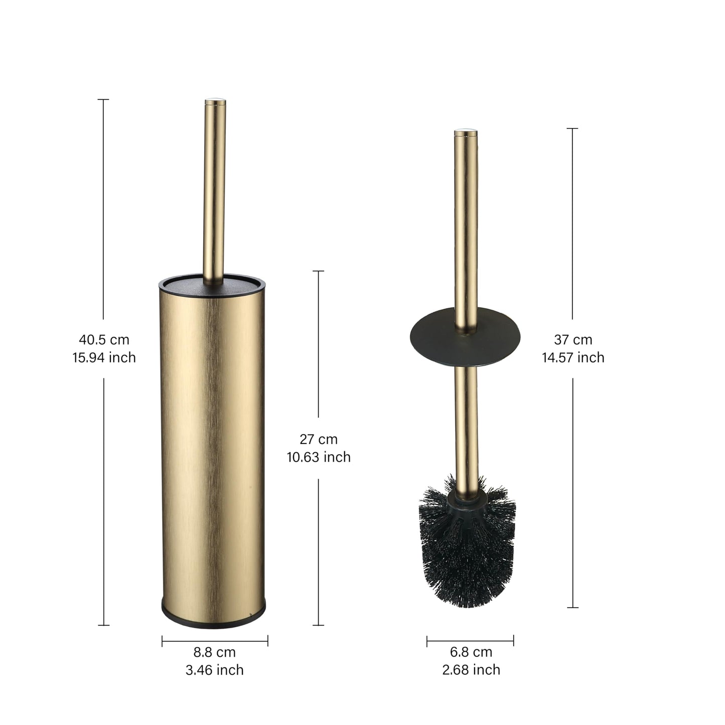 KLDKLD Toilet Brush and Holder Set Premium Material Toilet Bowl Cleaner Free Standing Toilet Bowl Brush and Holder Gold